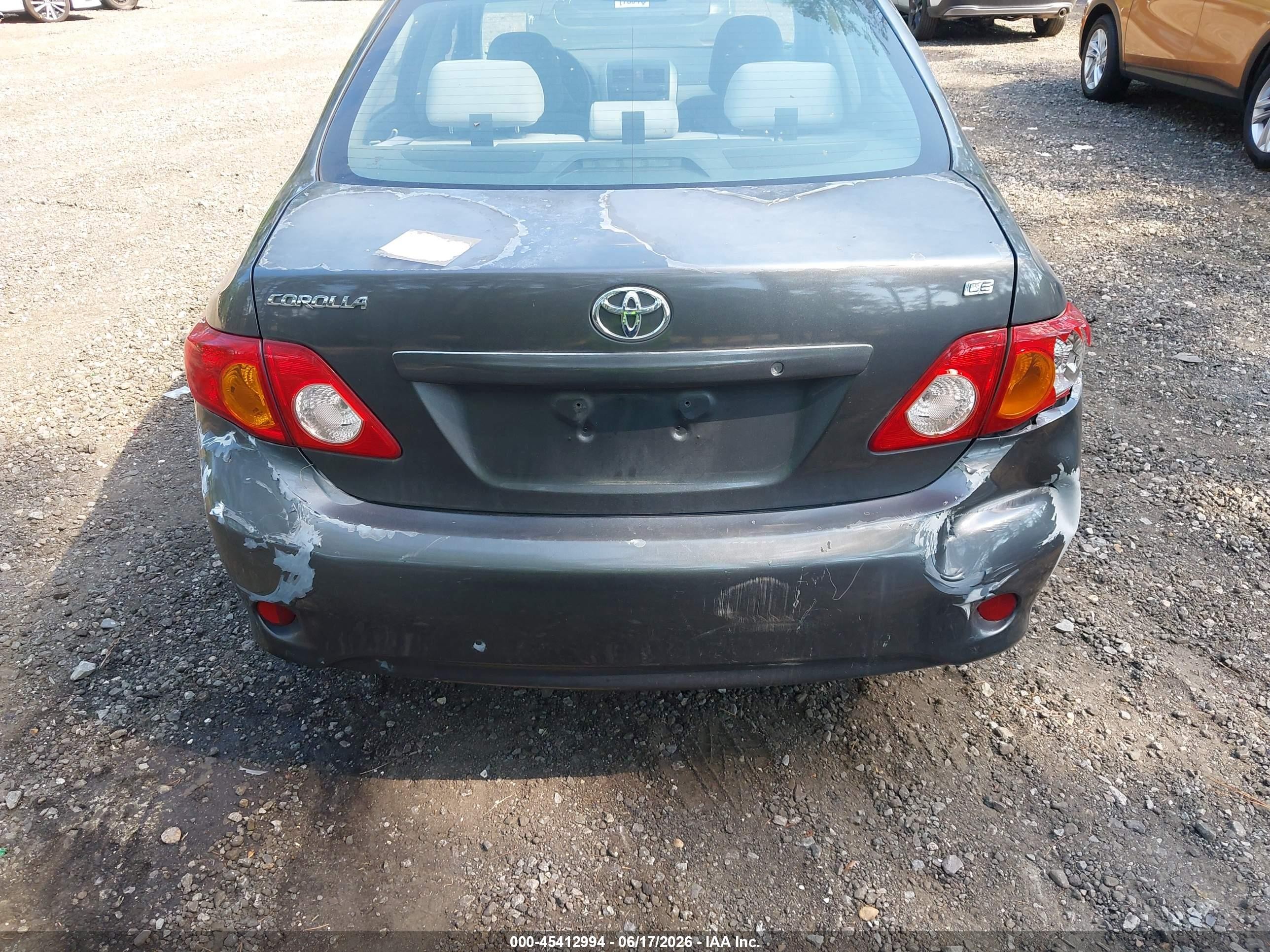 2009 Toyota Corolla Le Gray vin: 2T1BU40E59C044899