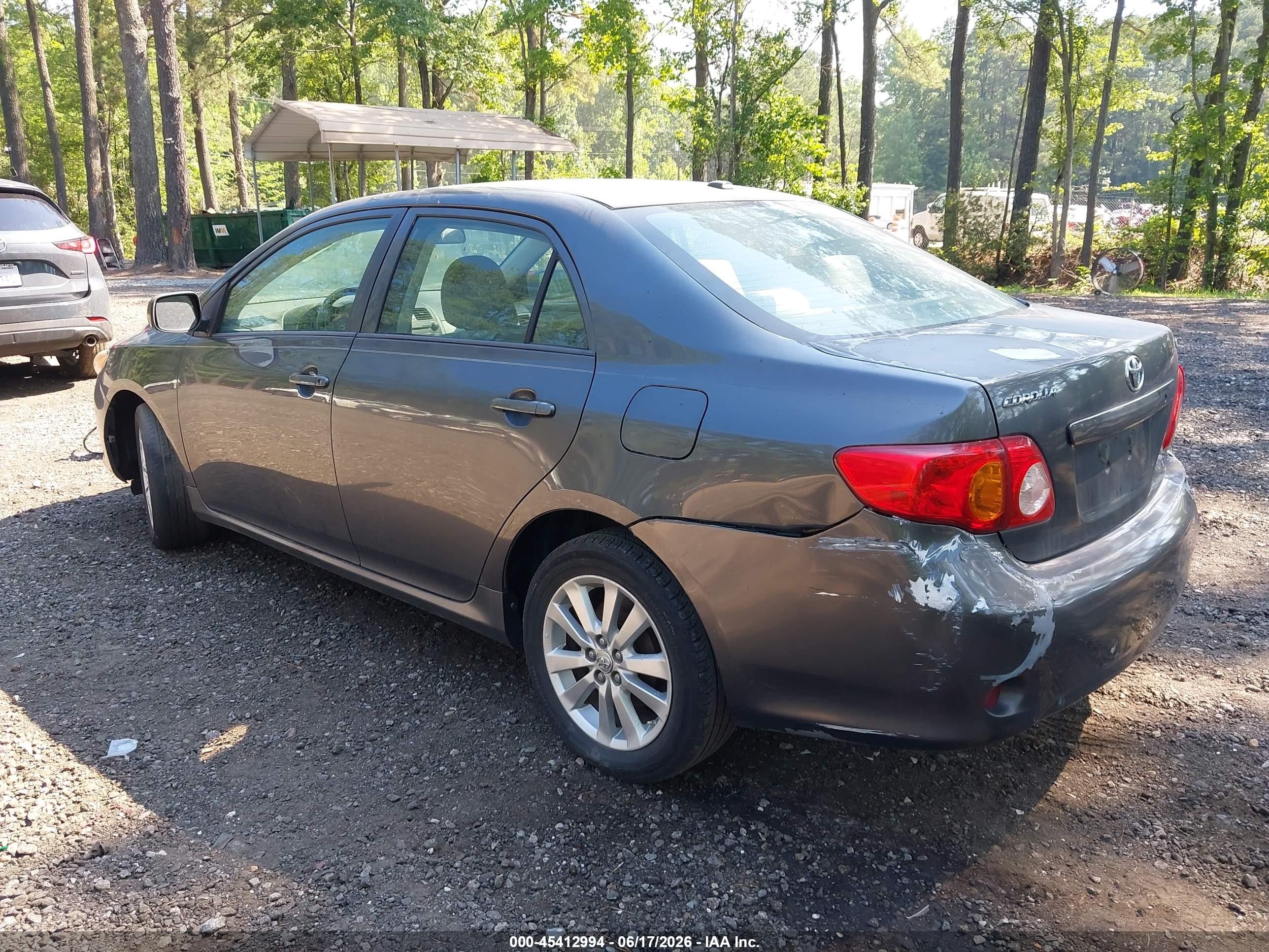 2009 Toyota Corolla Le Gray vin: 2T1BU40E59C044899
