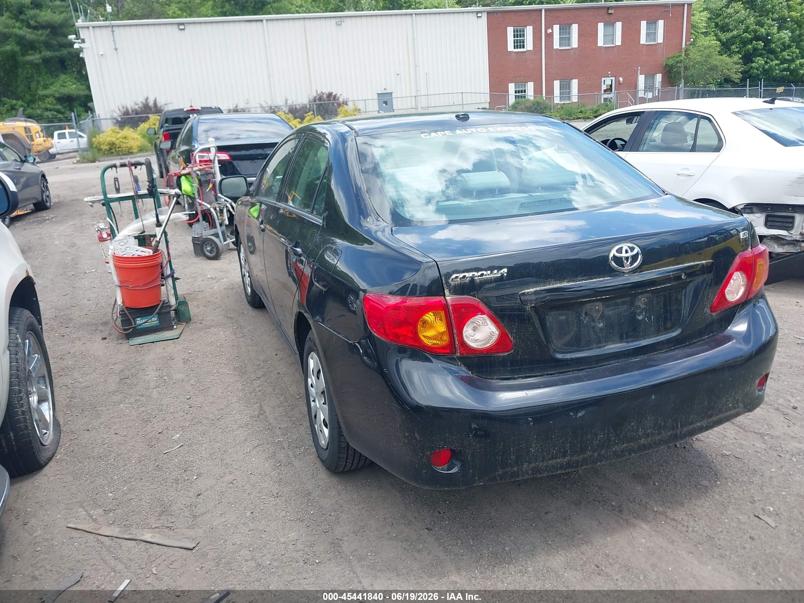 2009 Toyota Corolla Le Black vin: 2T1BU40E59C072945