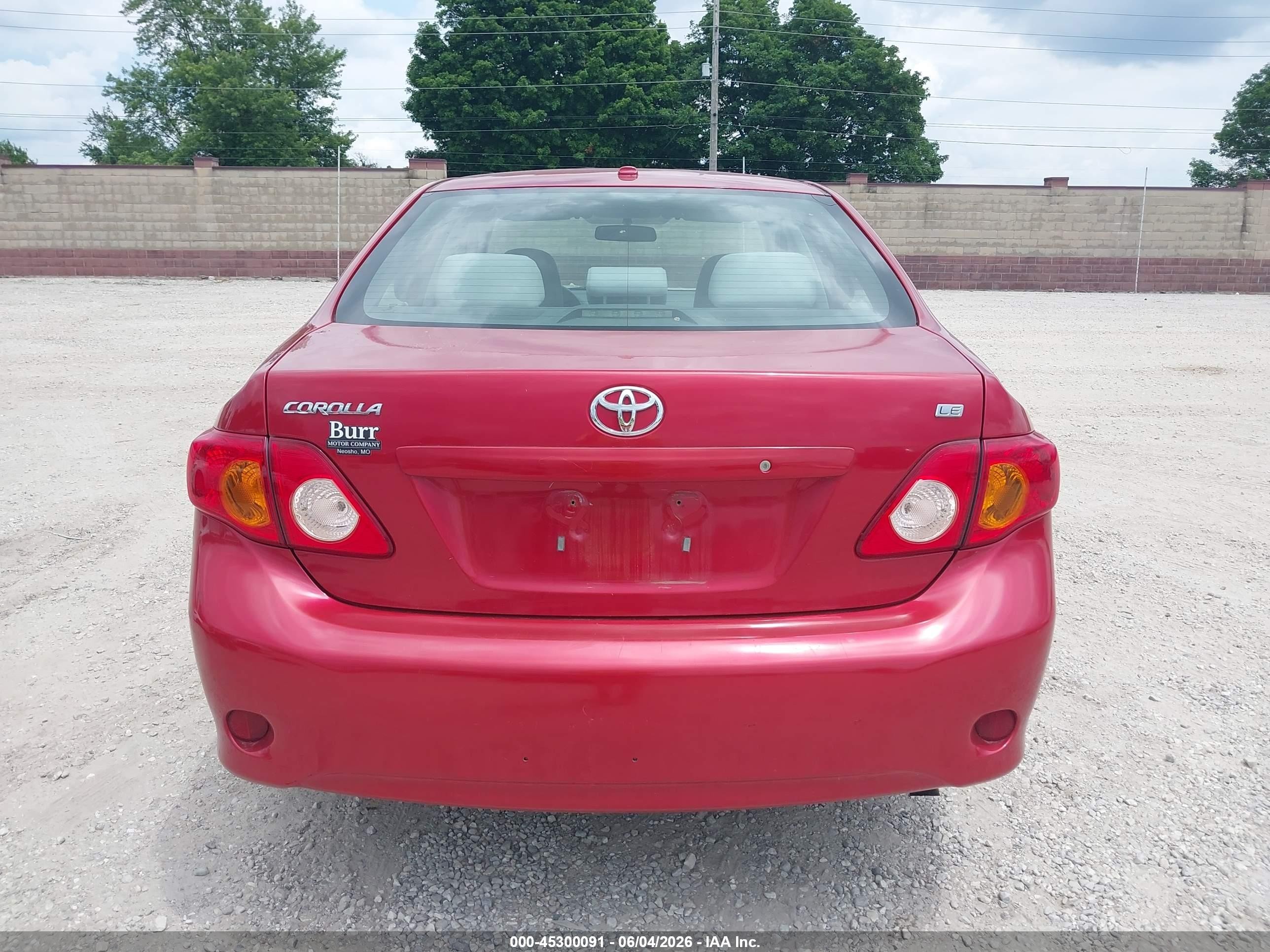 2009 Toyota Corolla Le Red vin: 2T1BU40E69C043048
