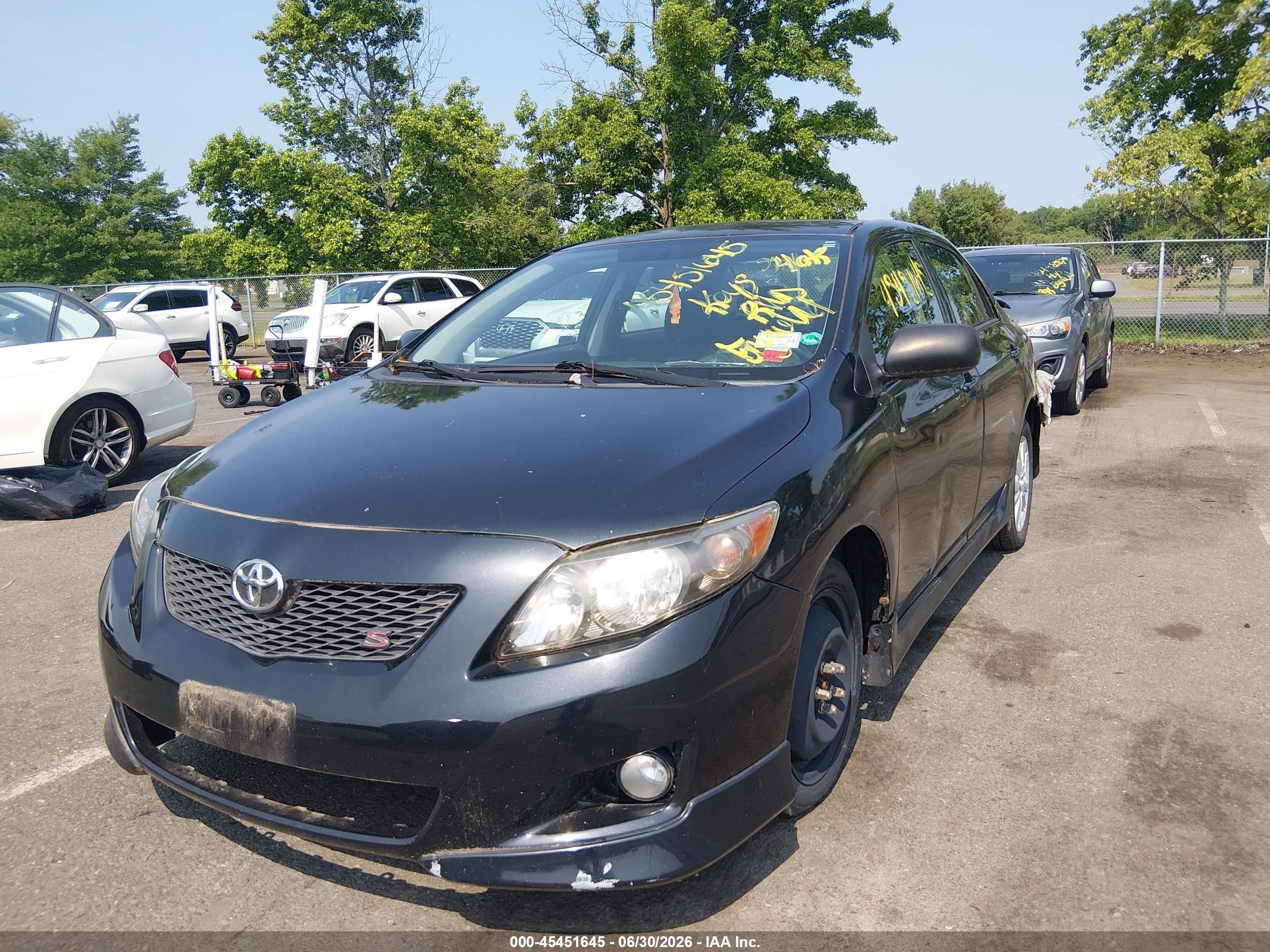 2009 Toyota Corolla S Black vin: 2T1BU40E69C046046