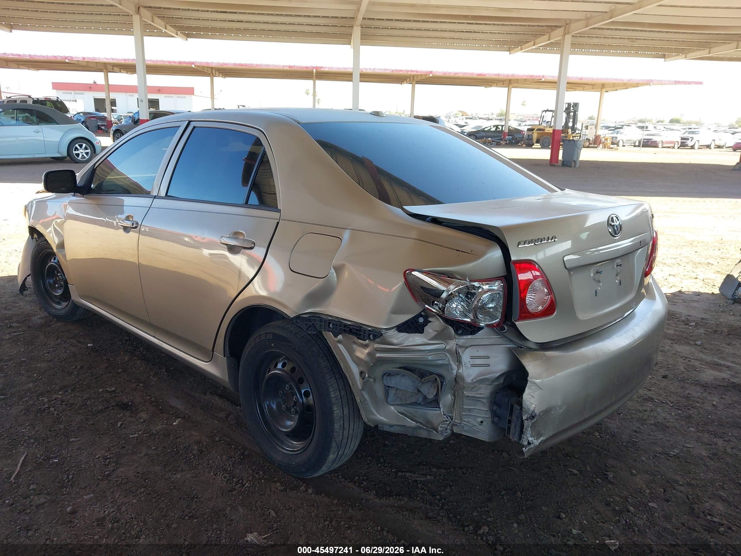 2009 Toyota Corolla Le Beige vin: 2T1BU40E69C074509
