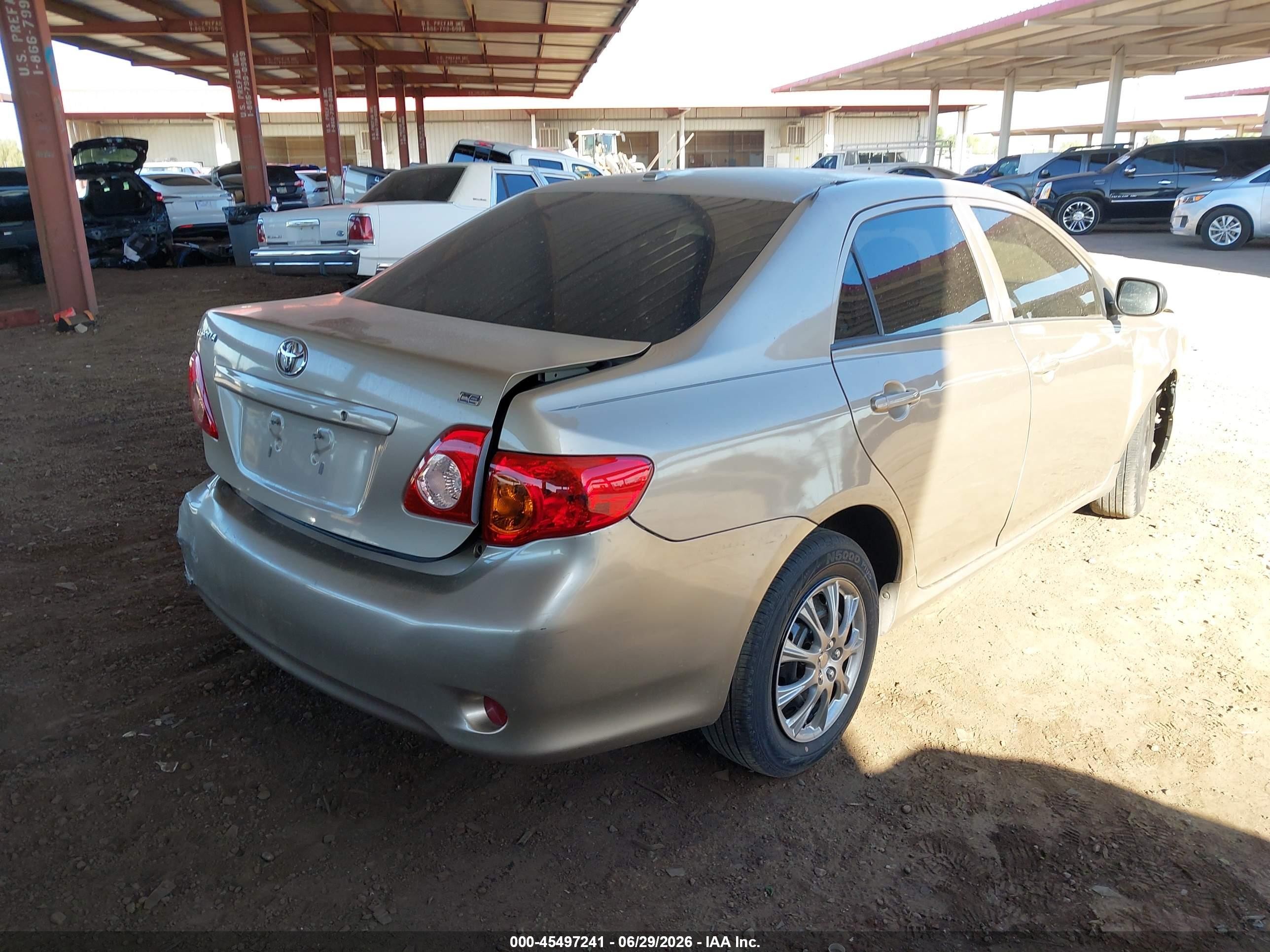 2009 Toyota Corolla Le Beige vin: 2T1BU40E69C074509