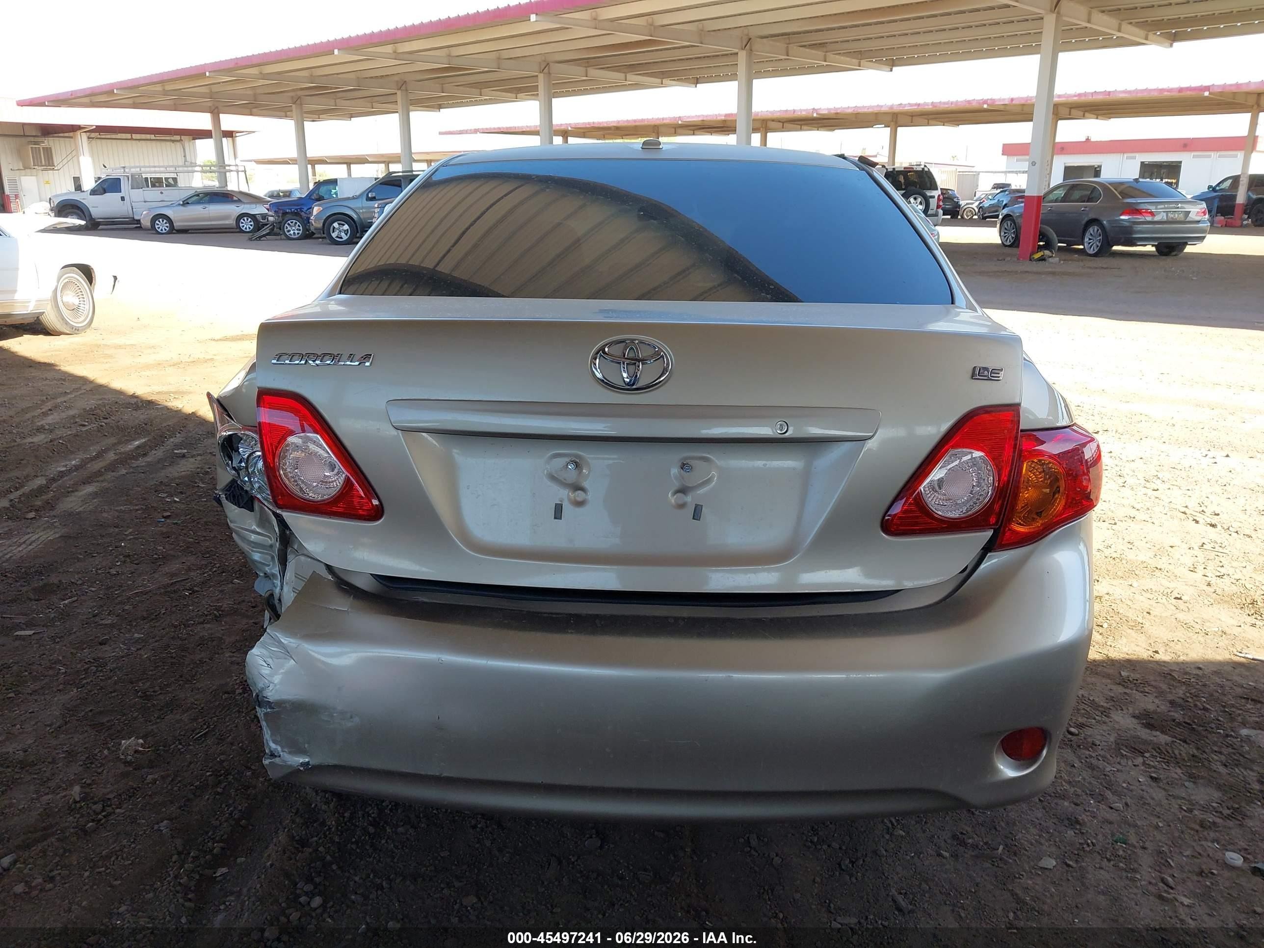 2009 Toyota Corolla Le Beige vin: 2T1BU40E69C074509