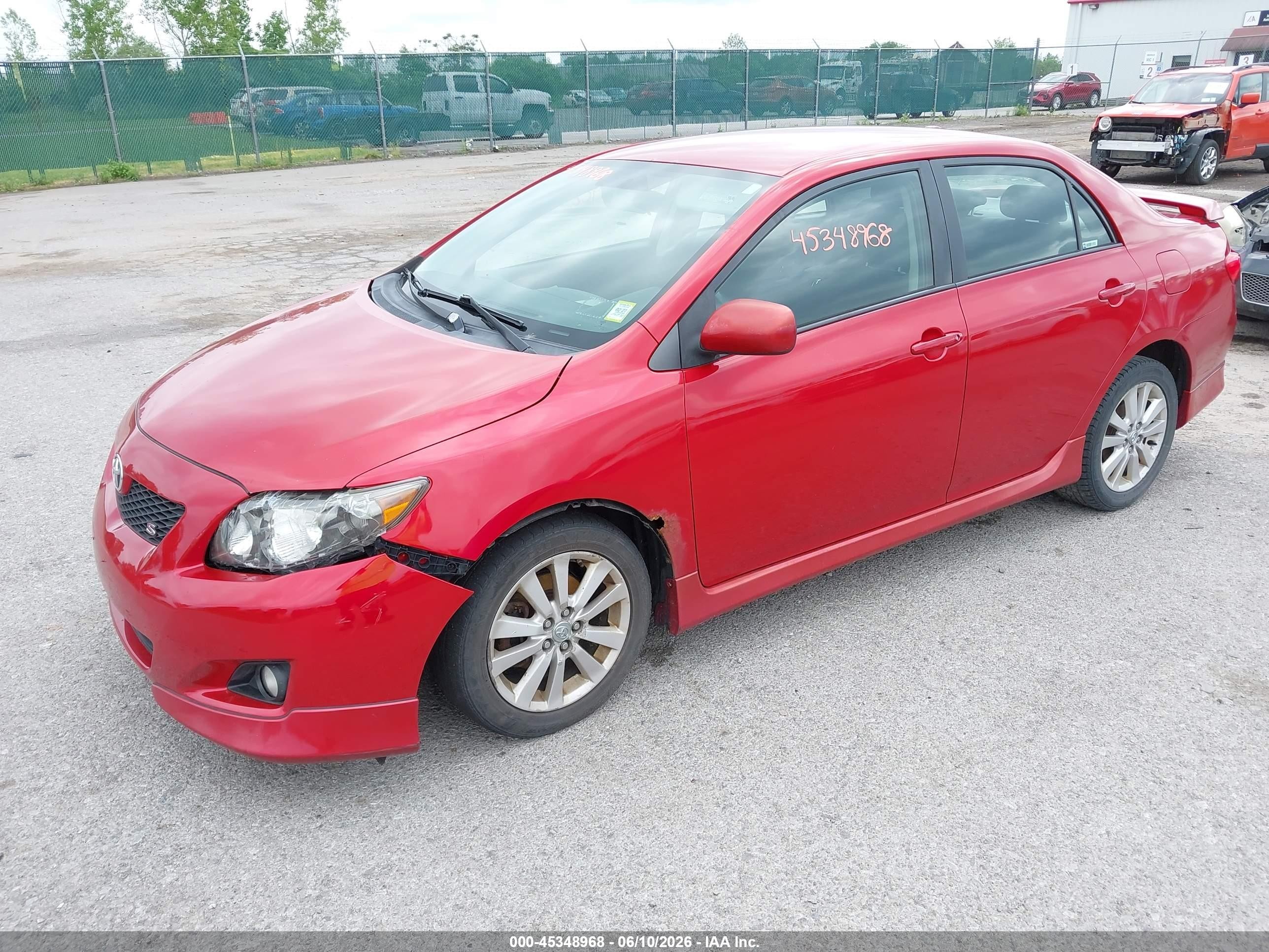 2009 Toyota Corolla S Red vin: 2T1BU40E69C102308