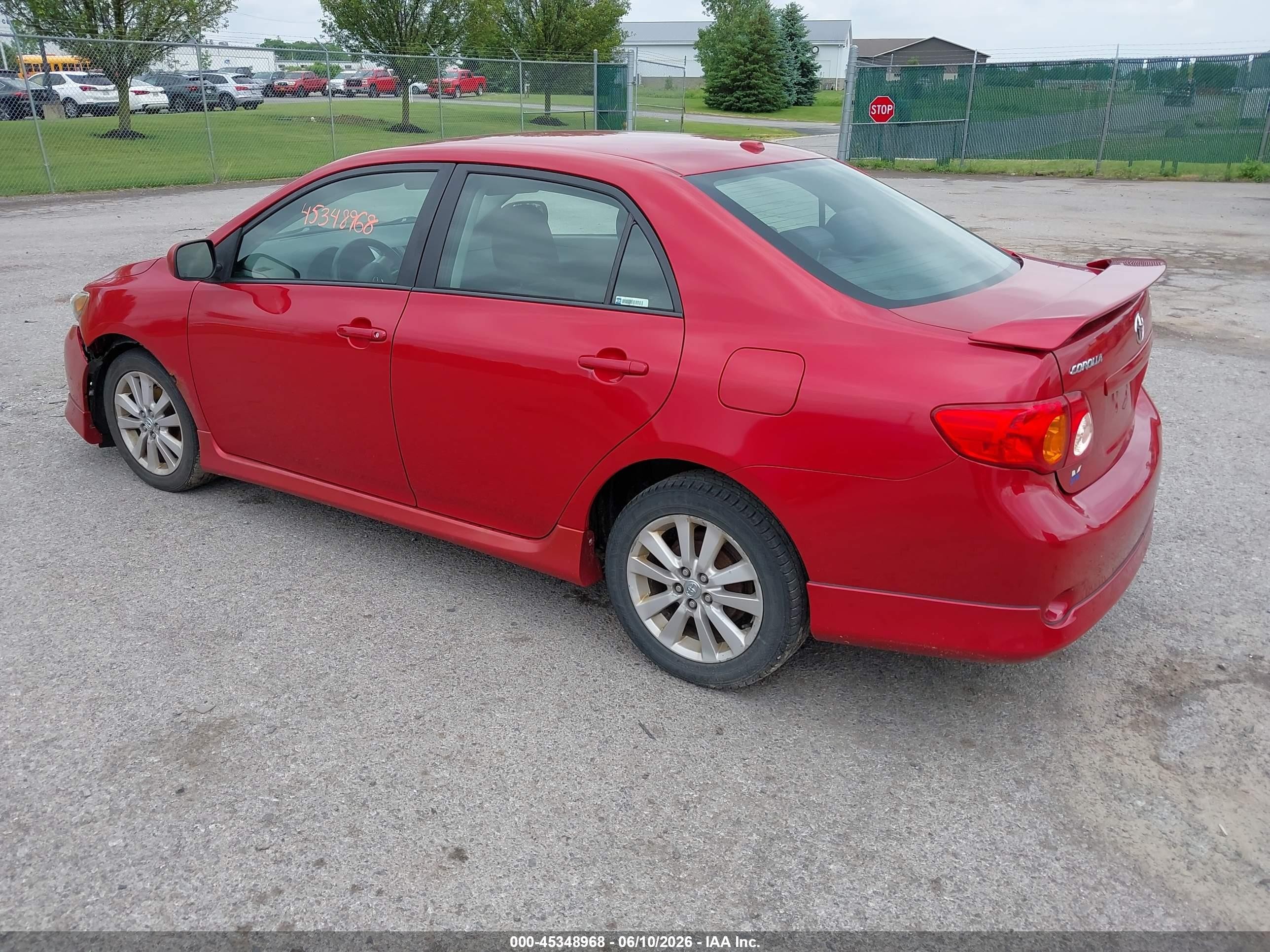 2009 Toyota Corolla S Red vin: 2T1BU40E69C102308