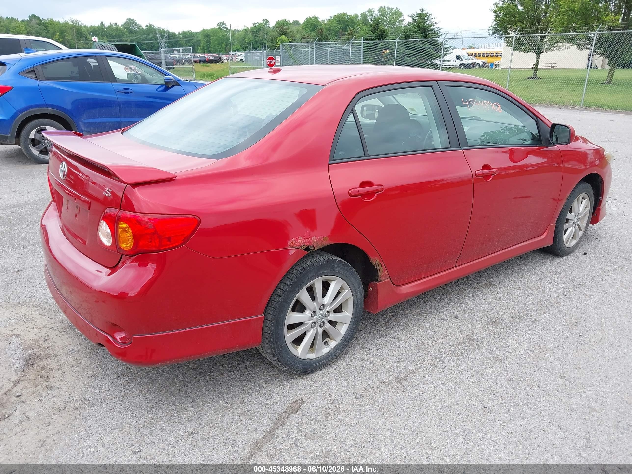 2009 Toyota Corolla S Red vin: 2T1BU40E69C102308