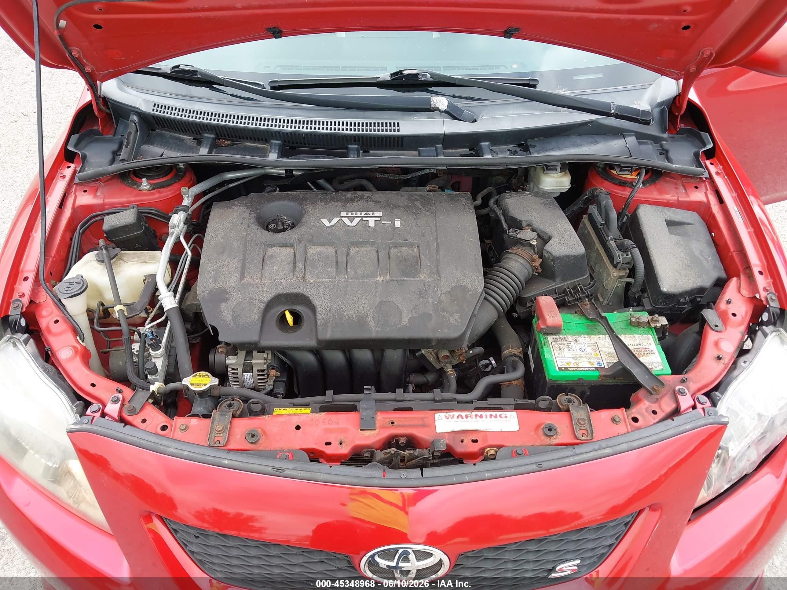 2009 Toyota Corolla S Red vin: 2T1BU40E69C102308