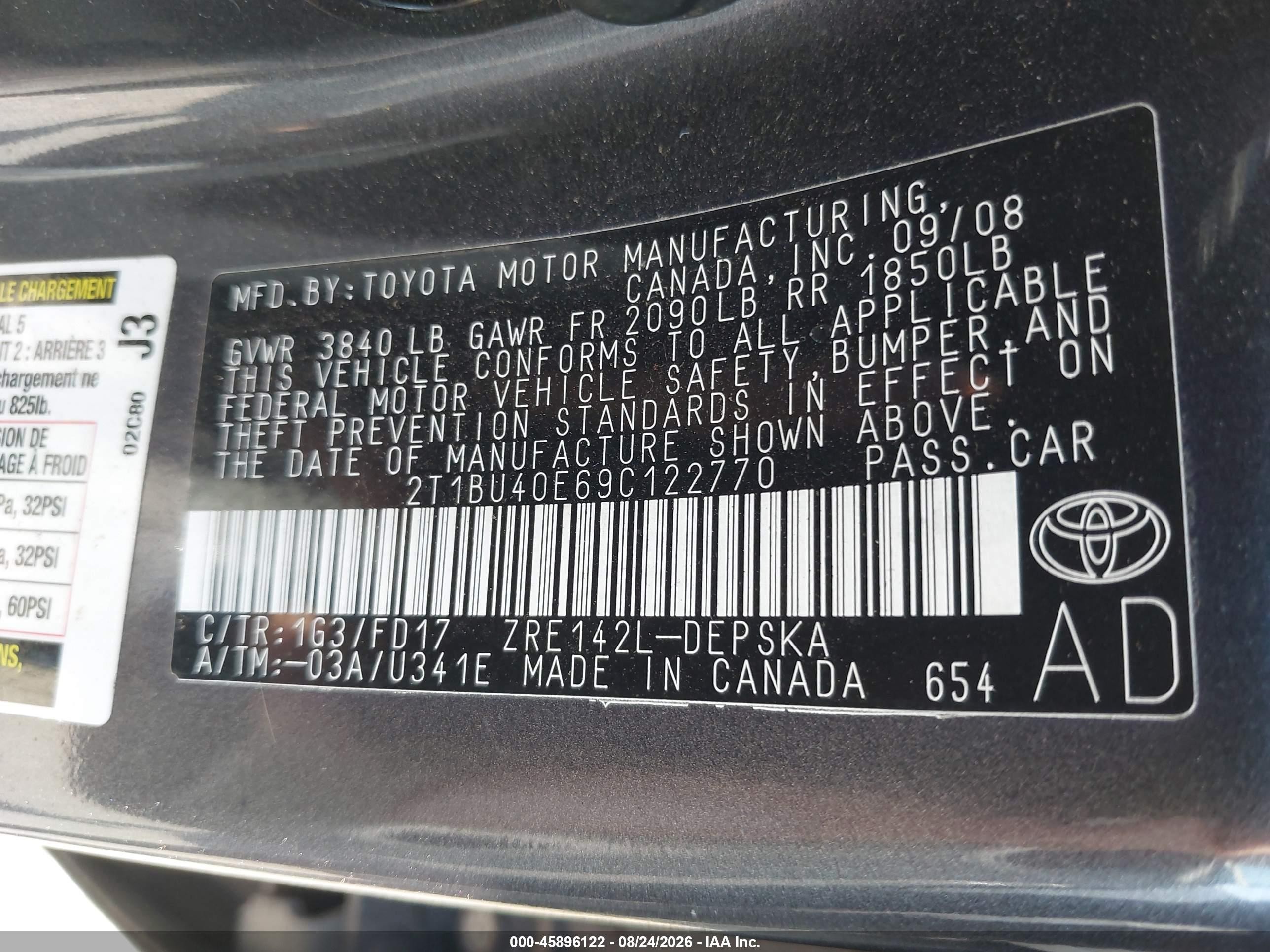 2009 Toyota Corolla S Gray vin: 2T1BU40E69C122770