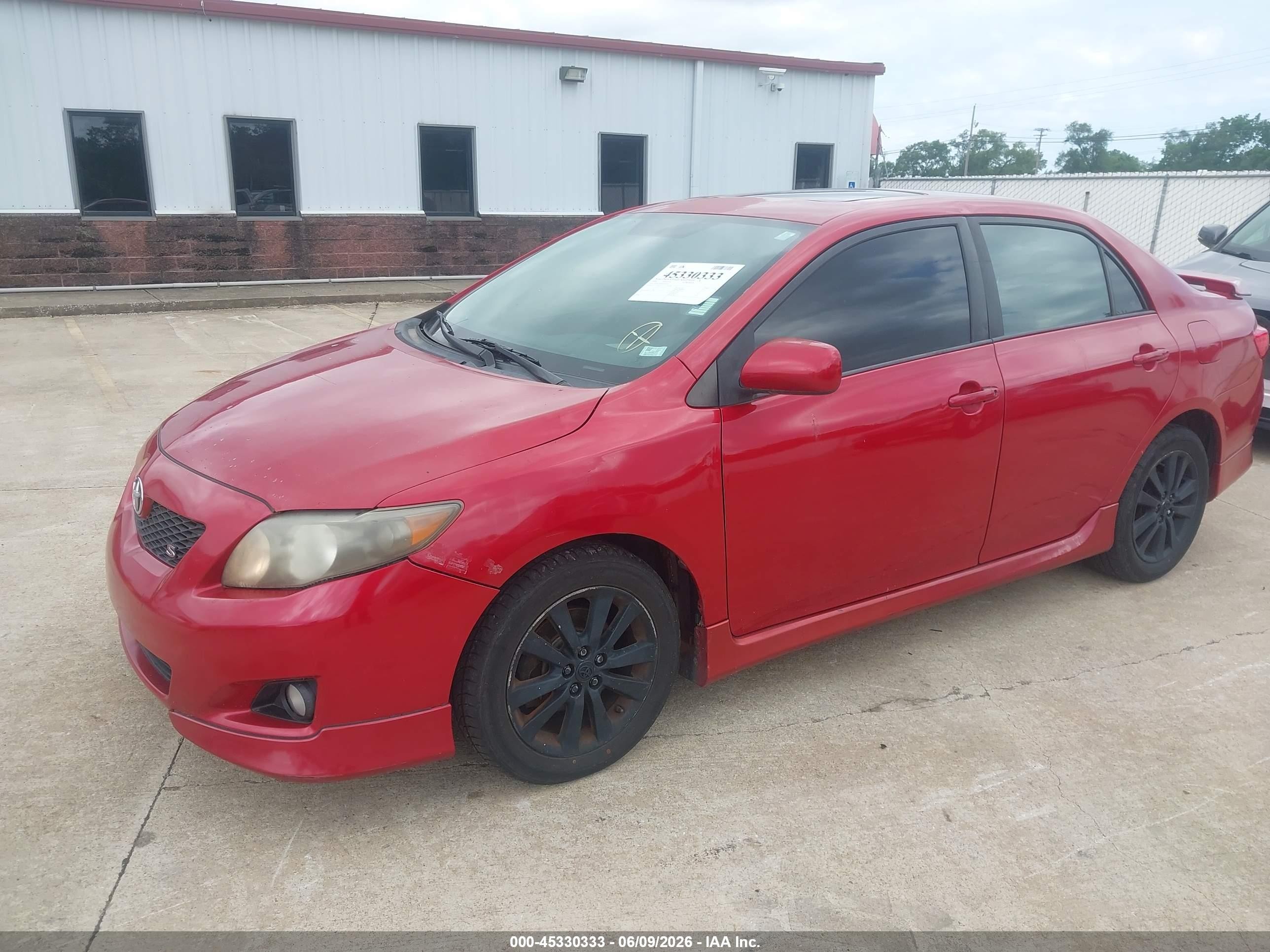 2009 Toyota Corolla S Red vin: 2T1BU40E69C149774