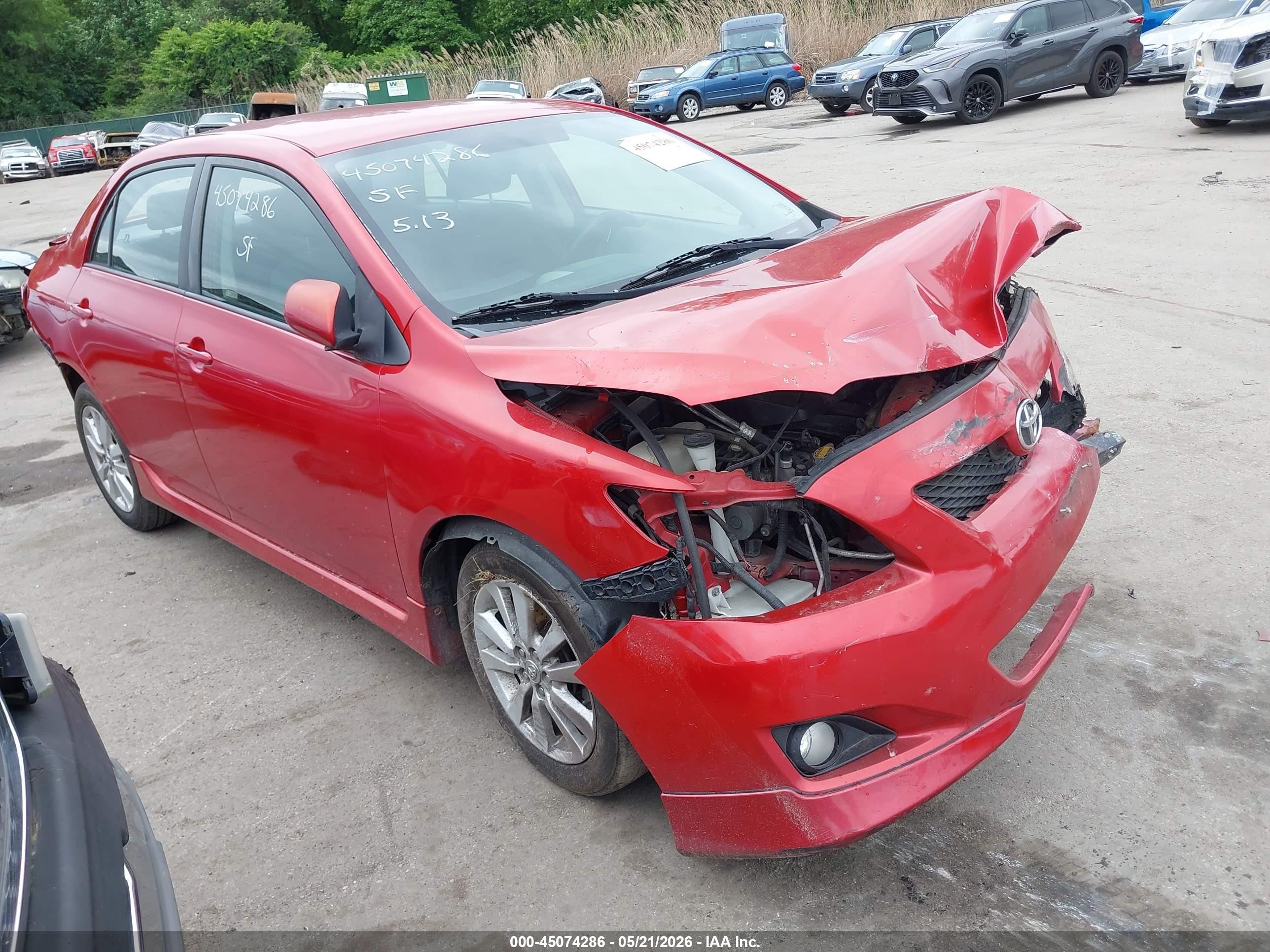 2009 Toyota Corolla S Red vin: 2T1BU40E79C043589