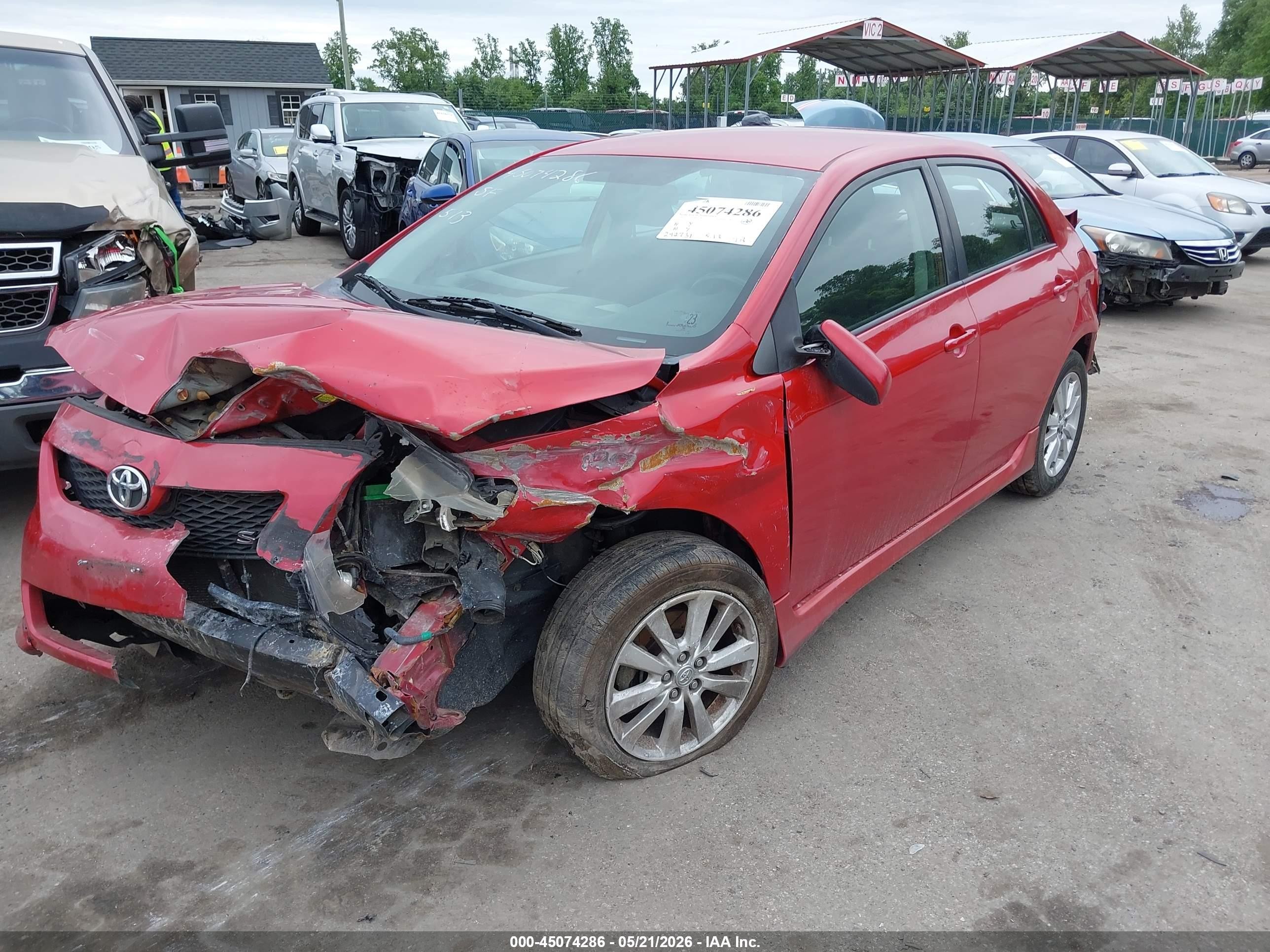 2009 Toyota Corolla S Red vin: 2T1BU40E79C043589