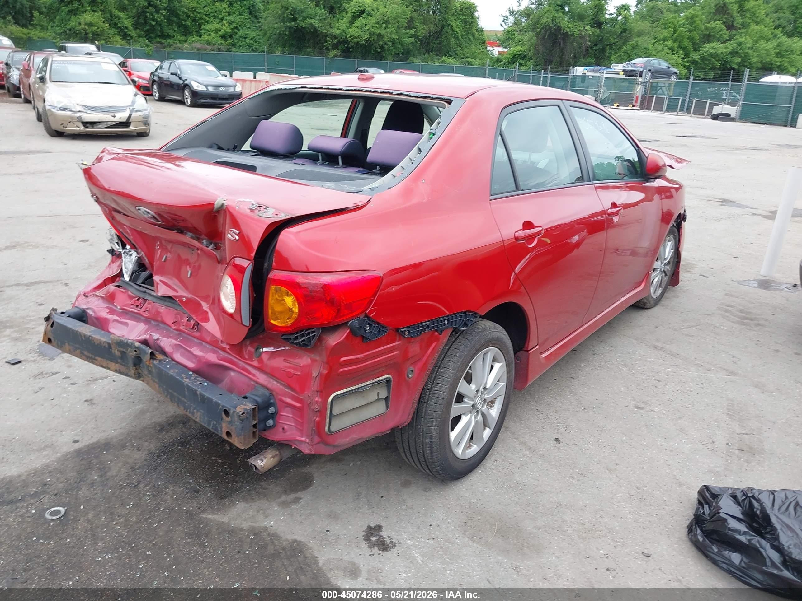 2009 Toyota Corolla S Red vin: 2T1BU40E79C043589