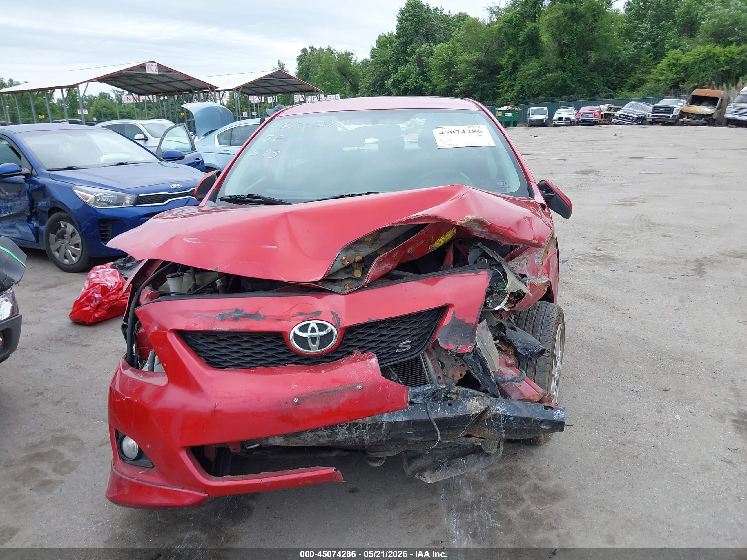 2009 Toyota Corolla S Red vin: 2T1BU40E79C043589