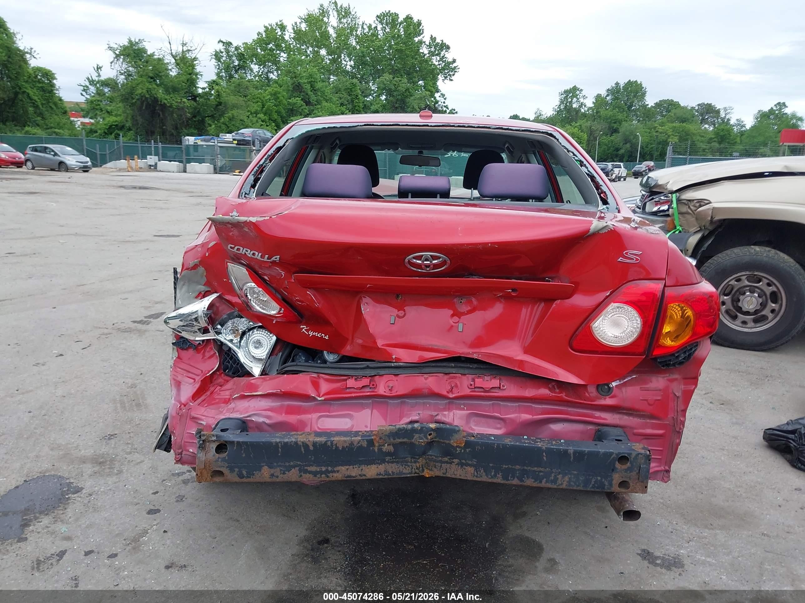 2009 Toyota Corolla S Red vin: 2T1BU40E79C043589