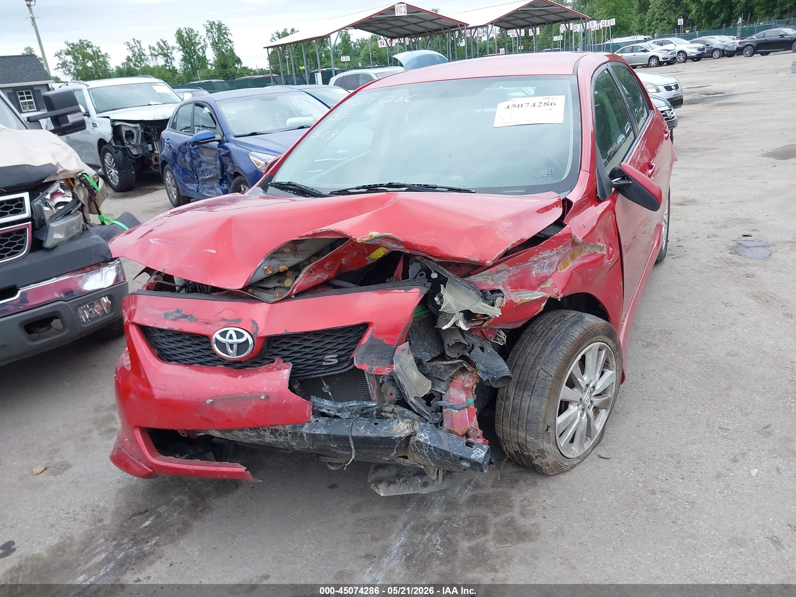 2009 Toyota Corolla S Red vin: 2T1BU40E79C043589