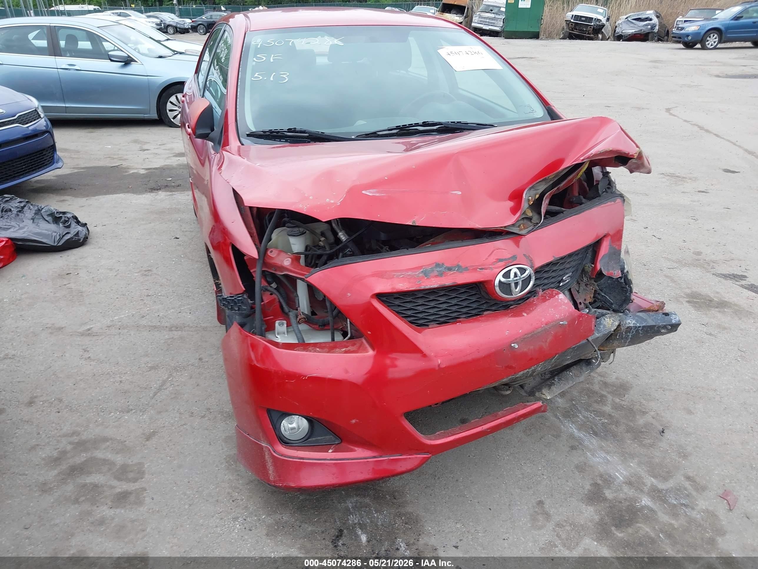 2009 Toyota Corolla S Red vin: 2T1BU40E79C043589