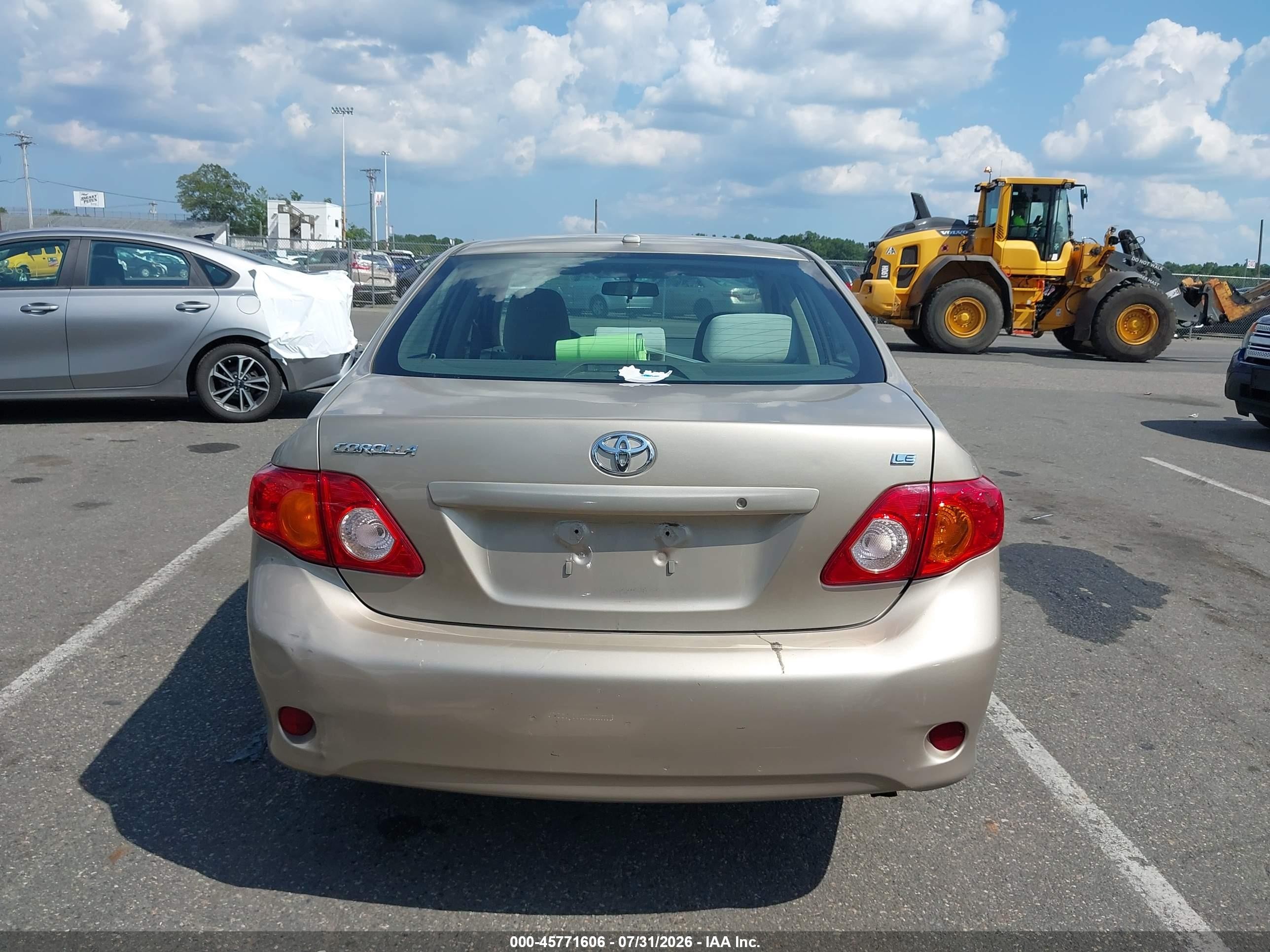 2009 Toyota Corolla Le Tan vin: 2T1BU40E79C109607