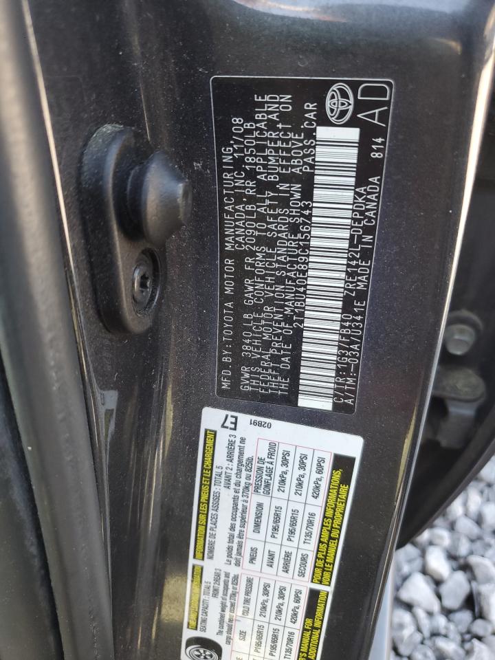 2009 Toyota Corolla Base Gray vin: 2T1BU40E89C156743