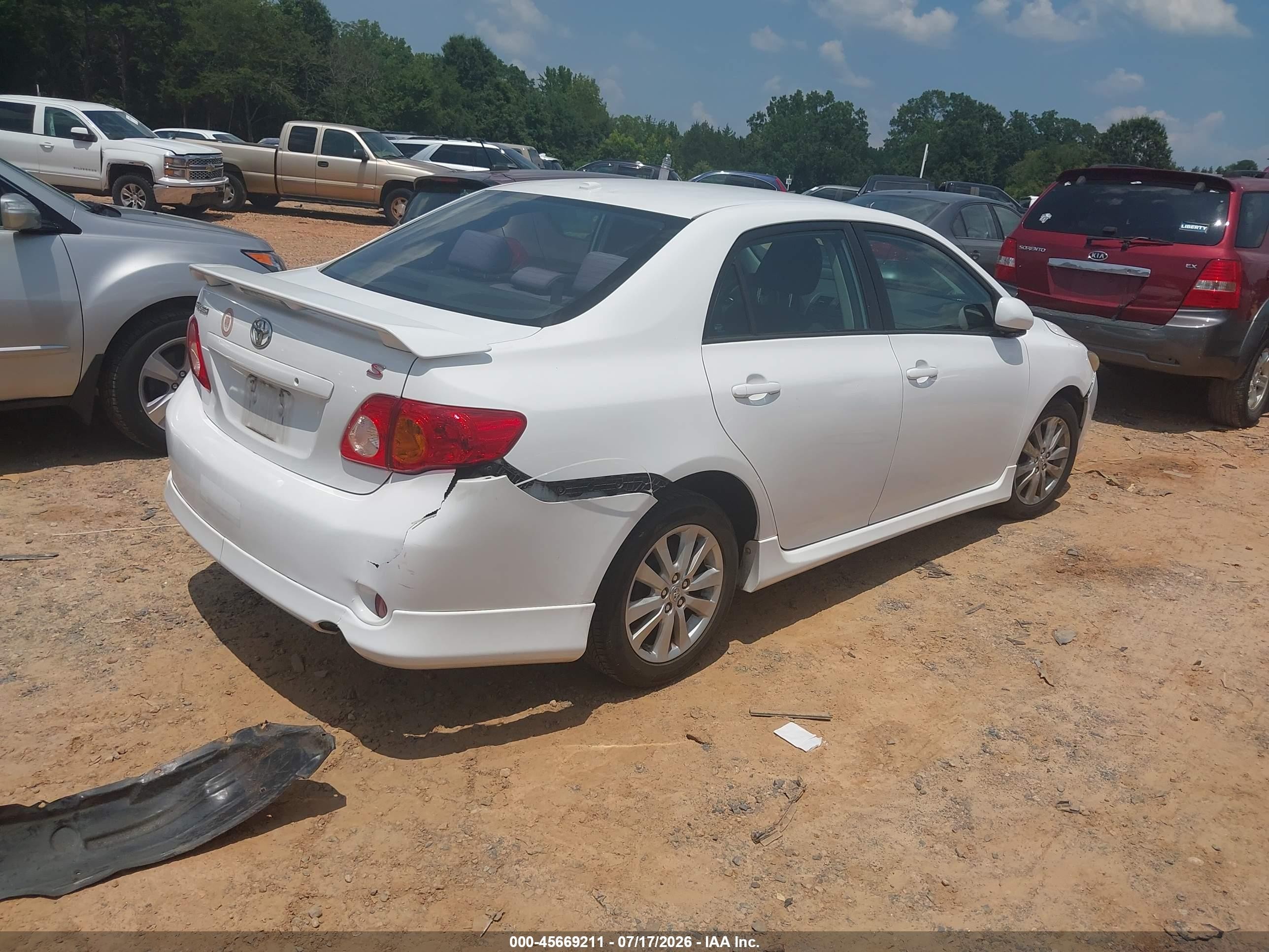 2009 Toyota Corolla S White vin: 2T1BU40E99C173714