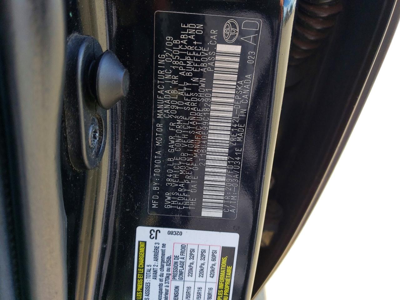 2009 Toyota Corolla S Черный vin: 2T1BU40E99C182901