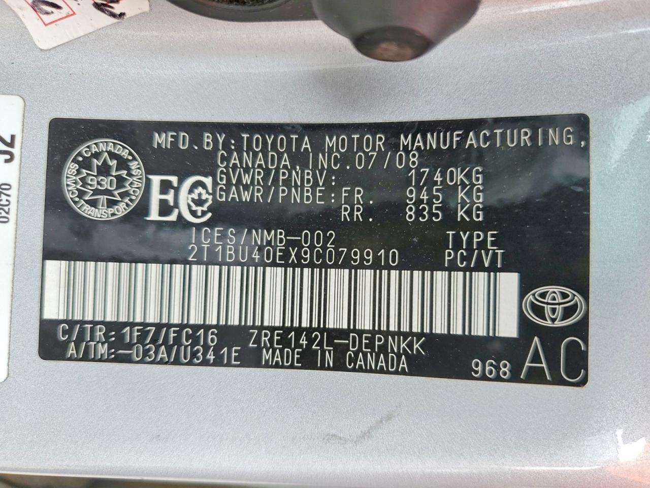 2009 Toyota Corolla Base Серебряный vin: 2T1BU40EX9C079910