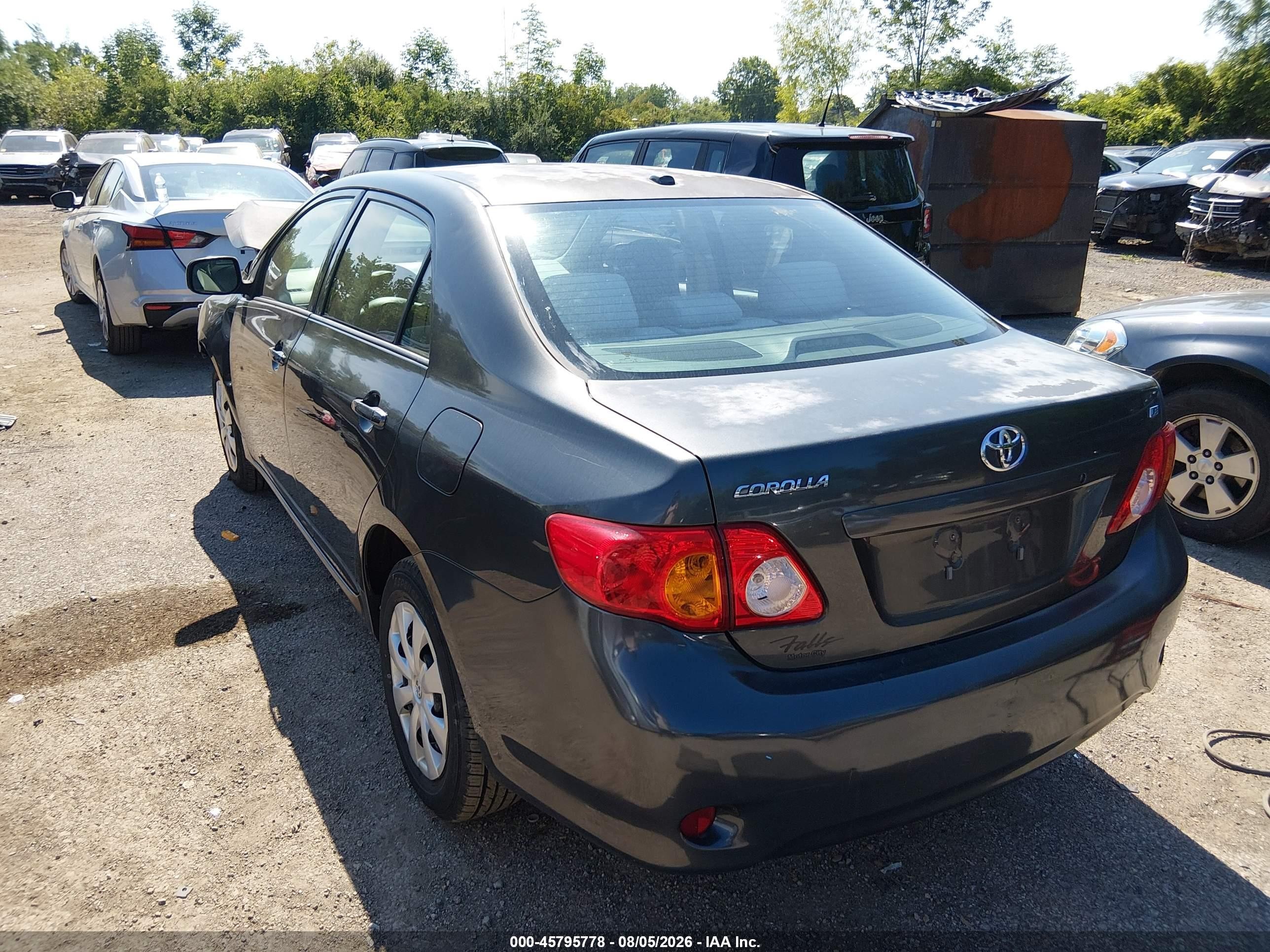 2009 Toyota Corolla Le Gray vin: 2T1BU40EX9C133965