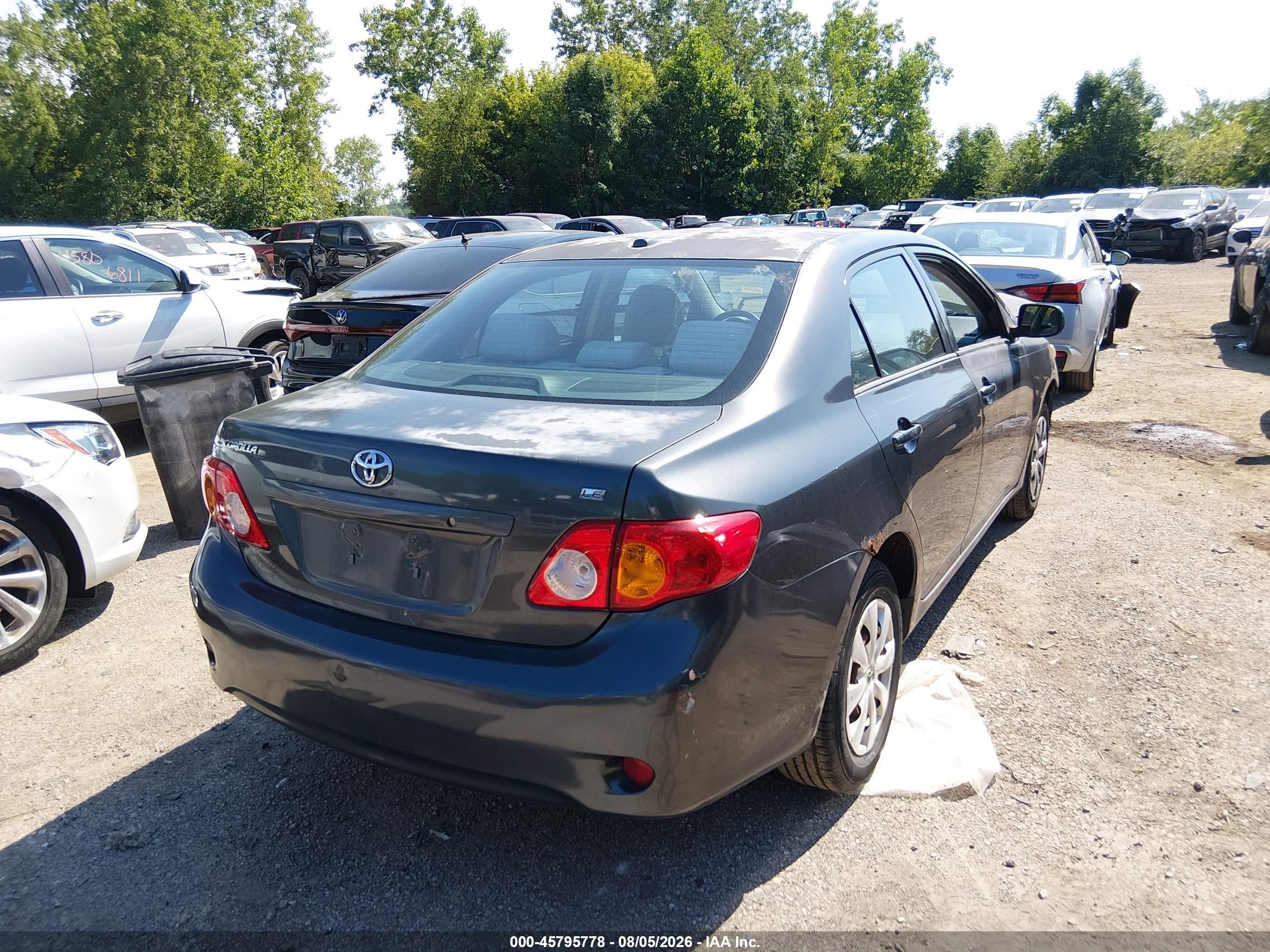 2009 Toyota Corolla Le Gray vin: 2T1BU40EX9C133965