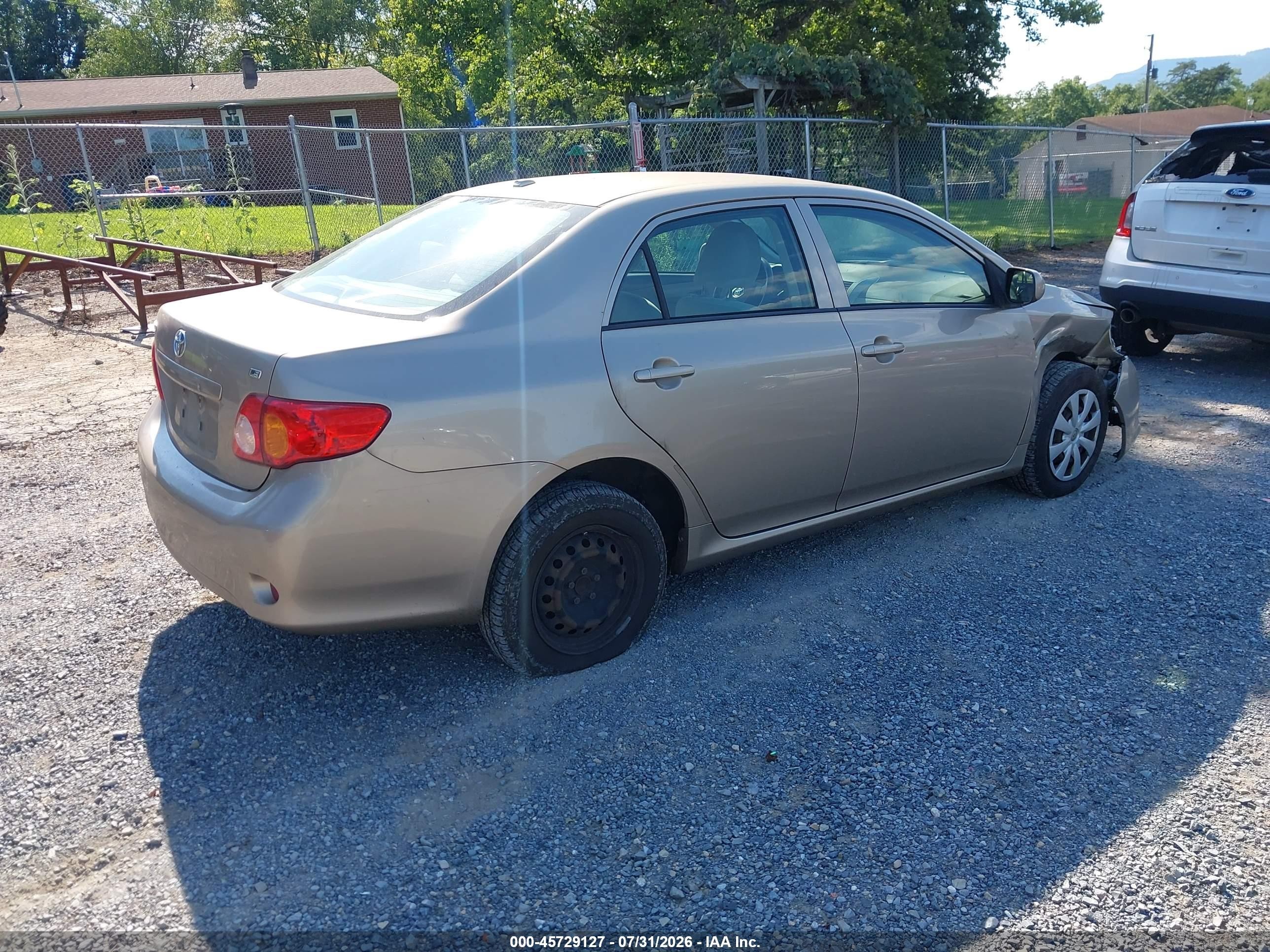 2009 Toyota Corolla Le Gold vin: 2T1BU40EX9C152533