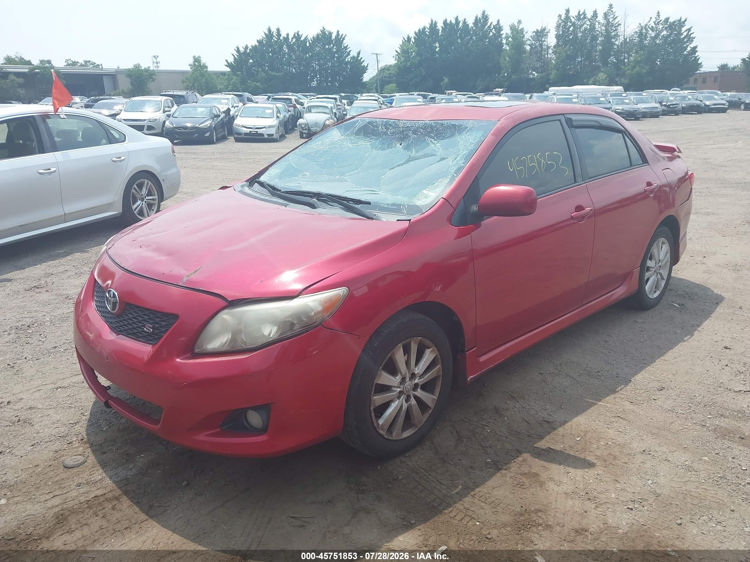 2010 Toyota Corolla S Красный vin: 2T1BU4EE0AC471663