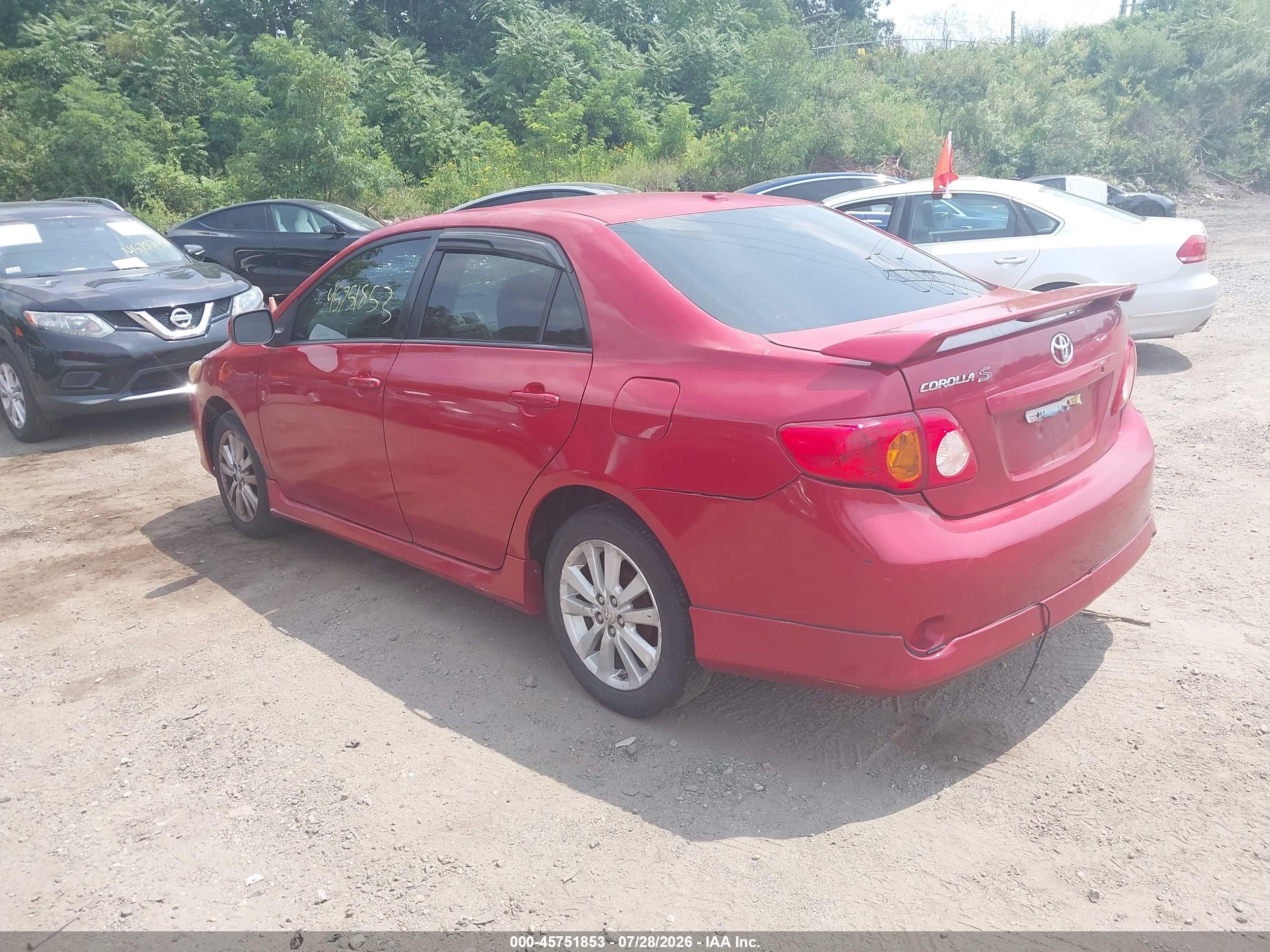 2010 Toyota Corolla S Красный vin: 2T1BU4EE0AC471663