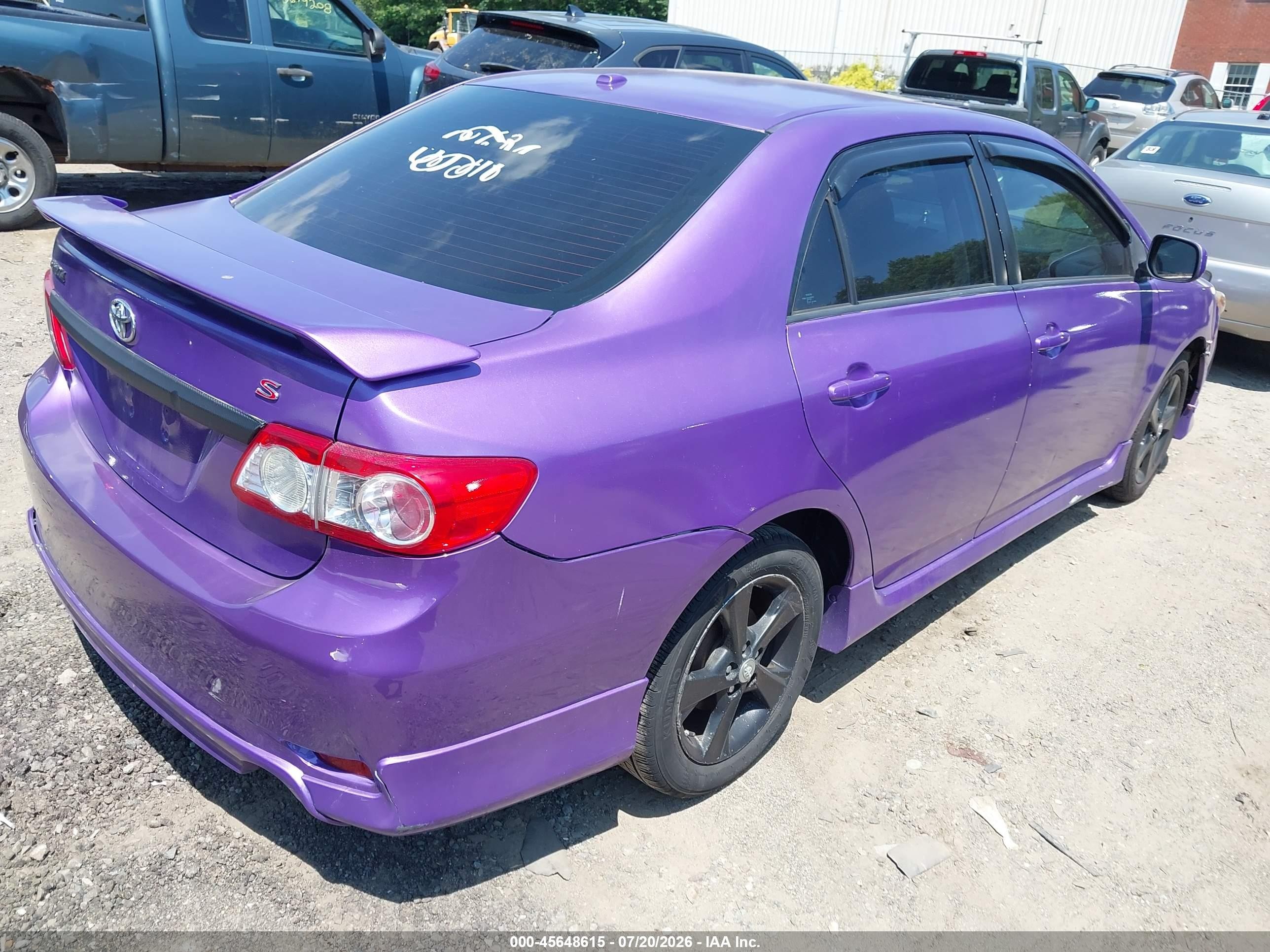 2011 Toyota Corolla S Purple vin: 2T1BU4EE0BC553622