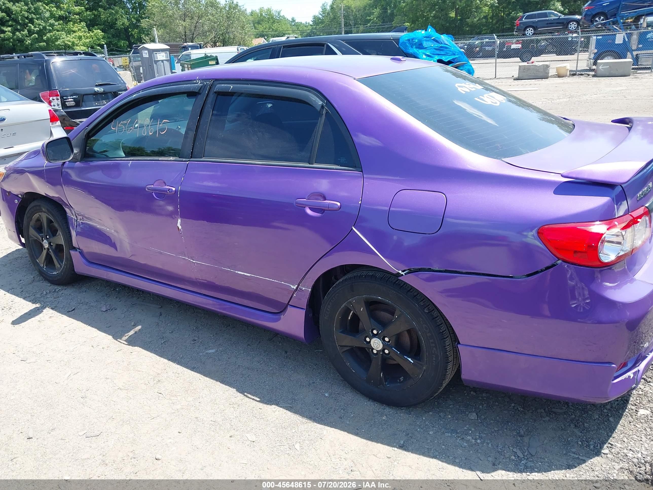 2011 Toyota Corolla S Purple vin: 2T1BU4EE0BC553622