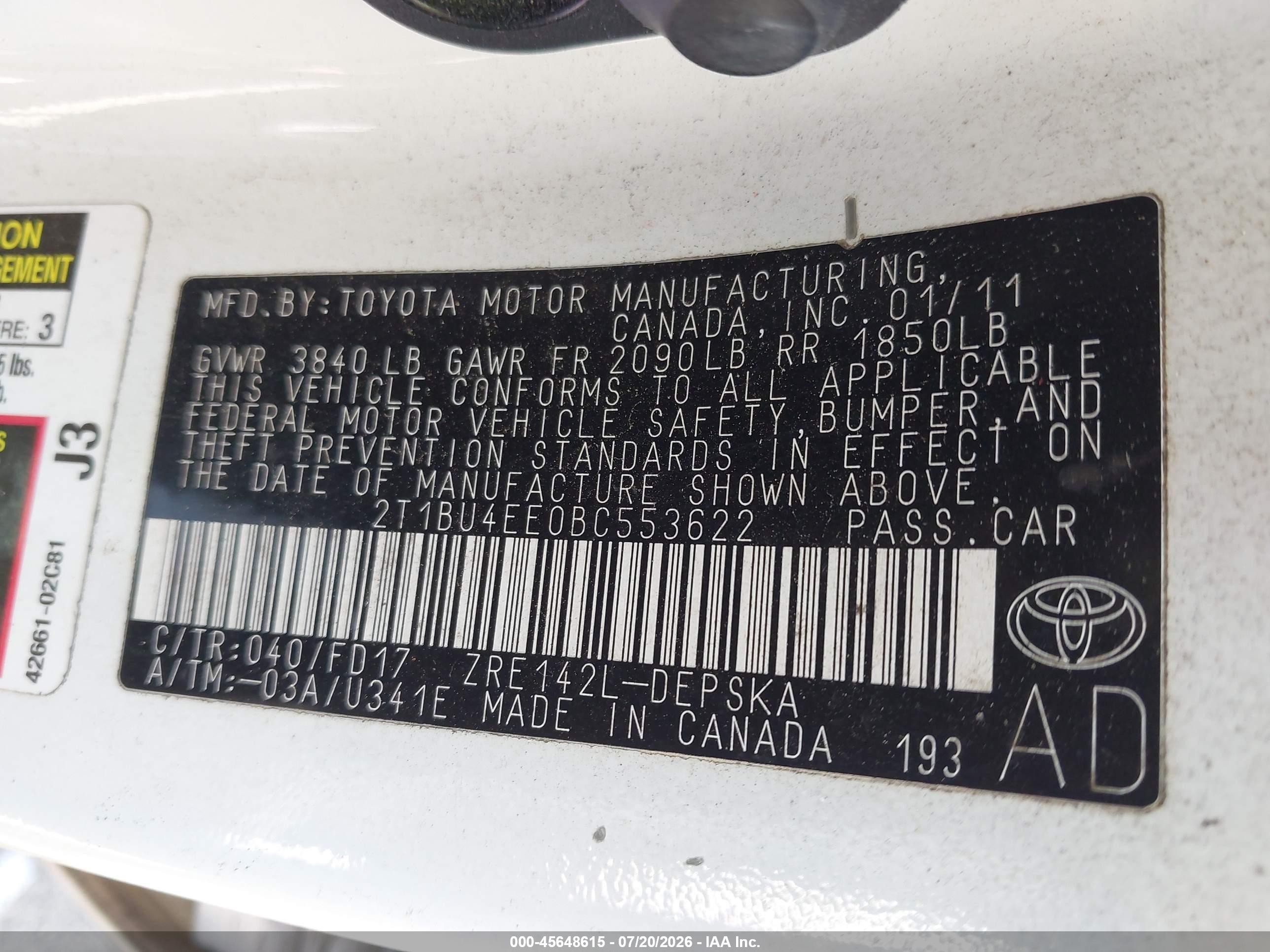2011 Toyota Corolla S Purple vin: 2T1BU4EE0BC553622