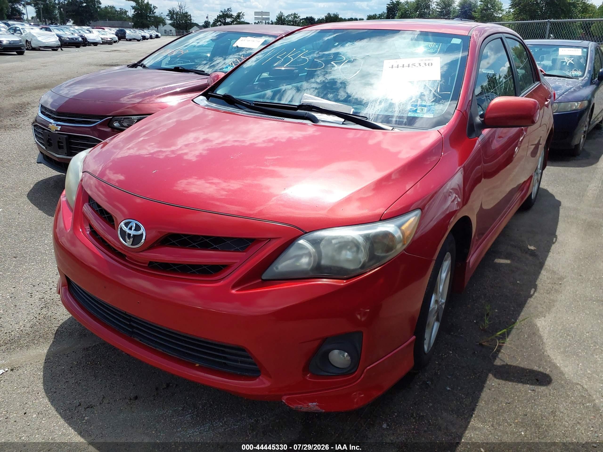 2011 Toyota Corolla S Red vin: 2T1BU4EE0BC605816
