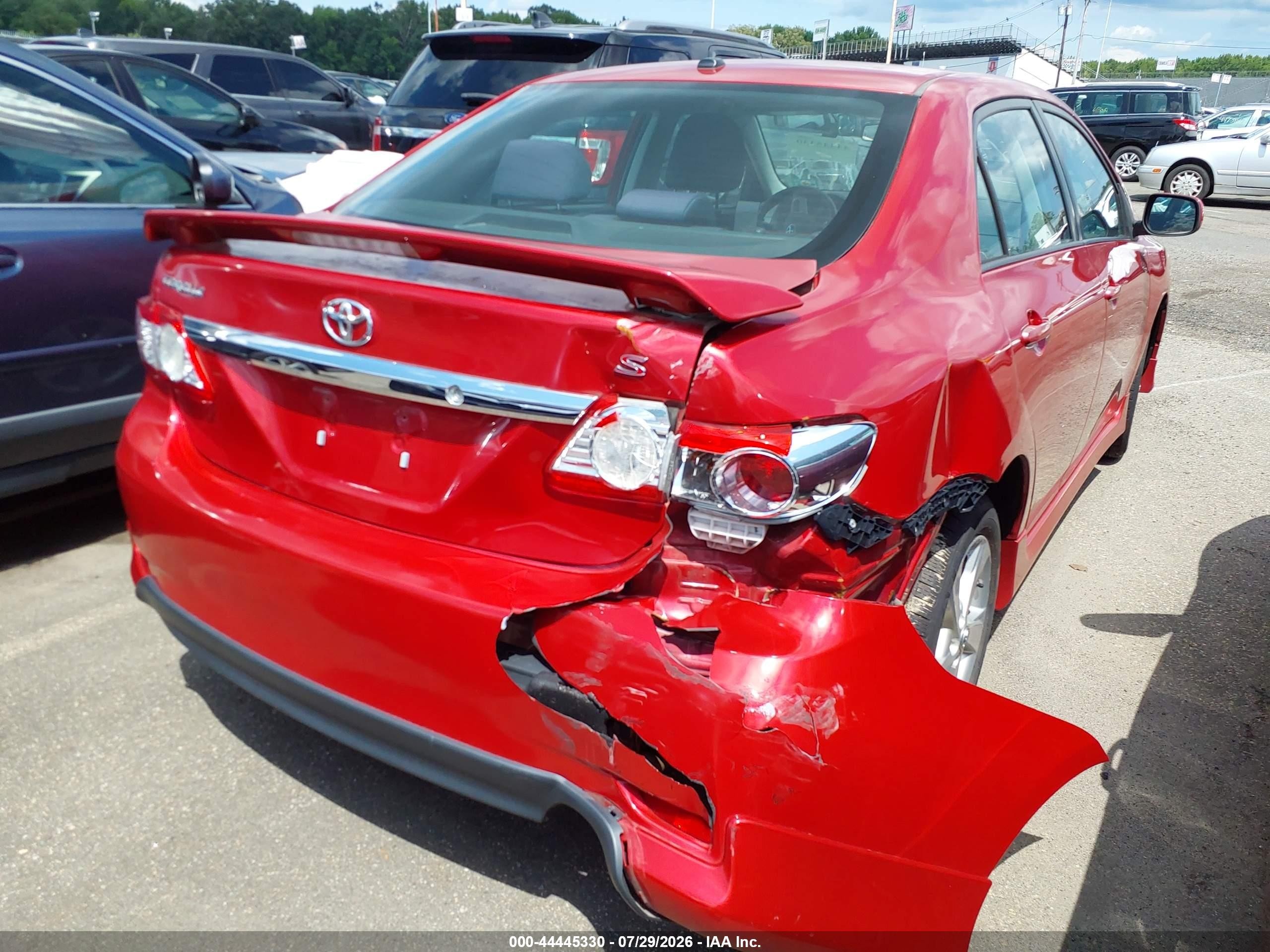 2011 Toyota Corolla S Red vin: 2T1BU4EE0BC605816