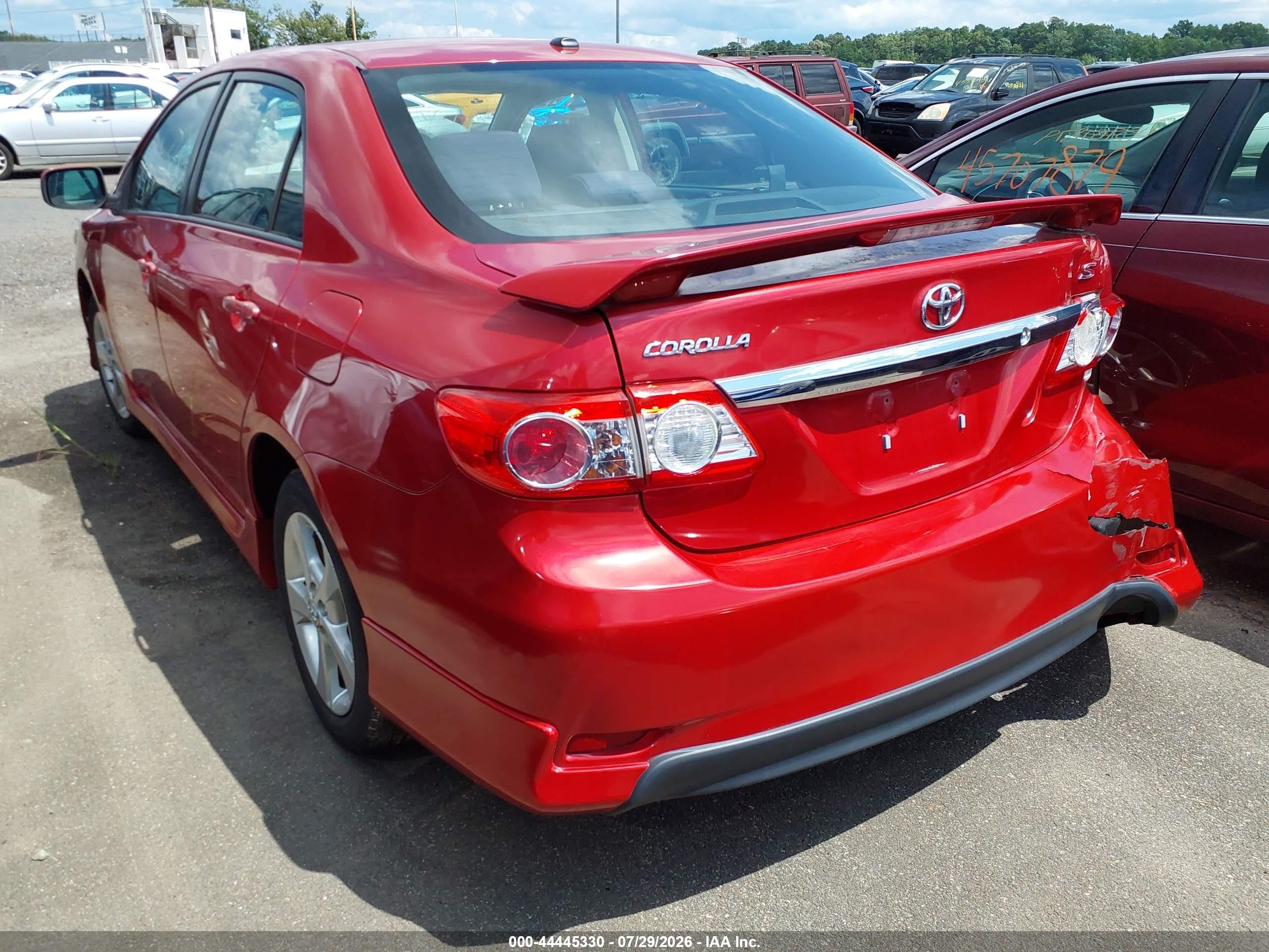 2011 Toyota Corolla S Red vin: 2T1BU4EE0BC605816