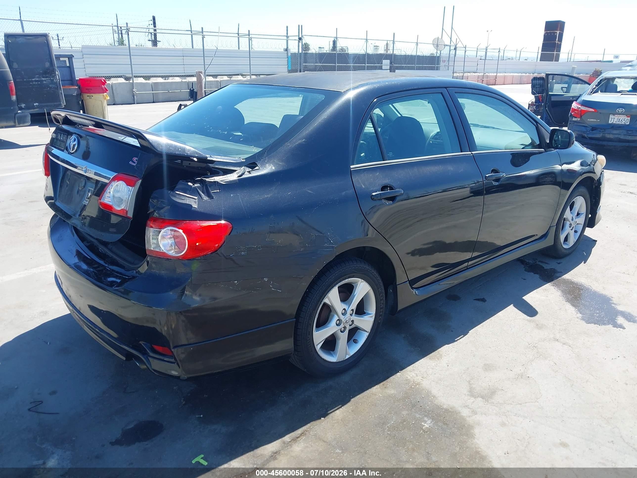 2011 Toyota Corolla S Black vin: 2T1BU4EE0BC617156
