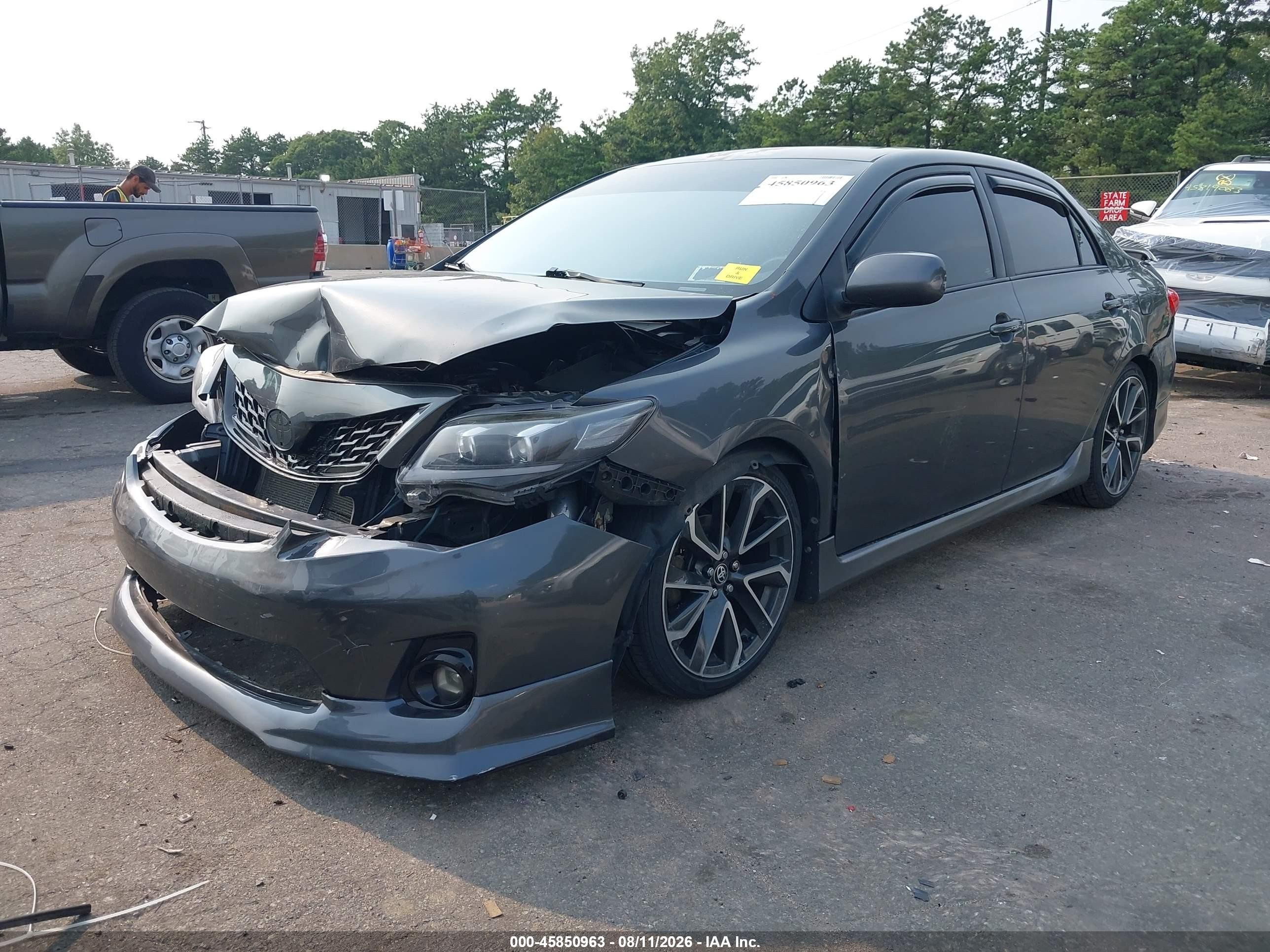 2011 Toyota Corolla S Gray vin: 2T1BU4EE0BC645426