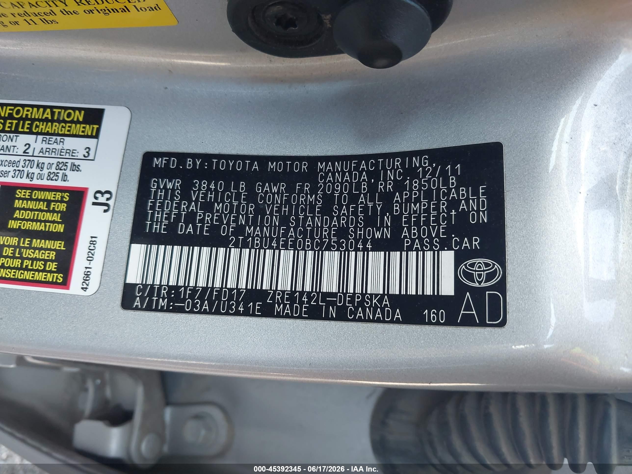 2011 Toyota Corolla S Silver vin: 2T1BU4EE0BC753044
