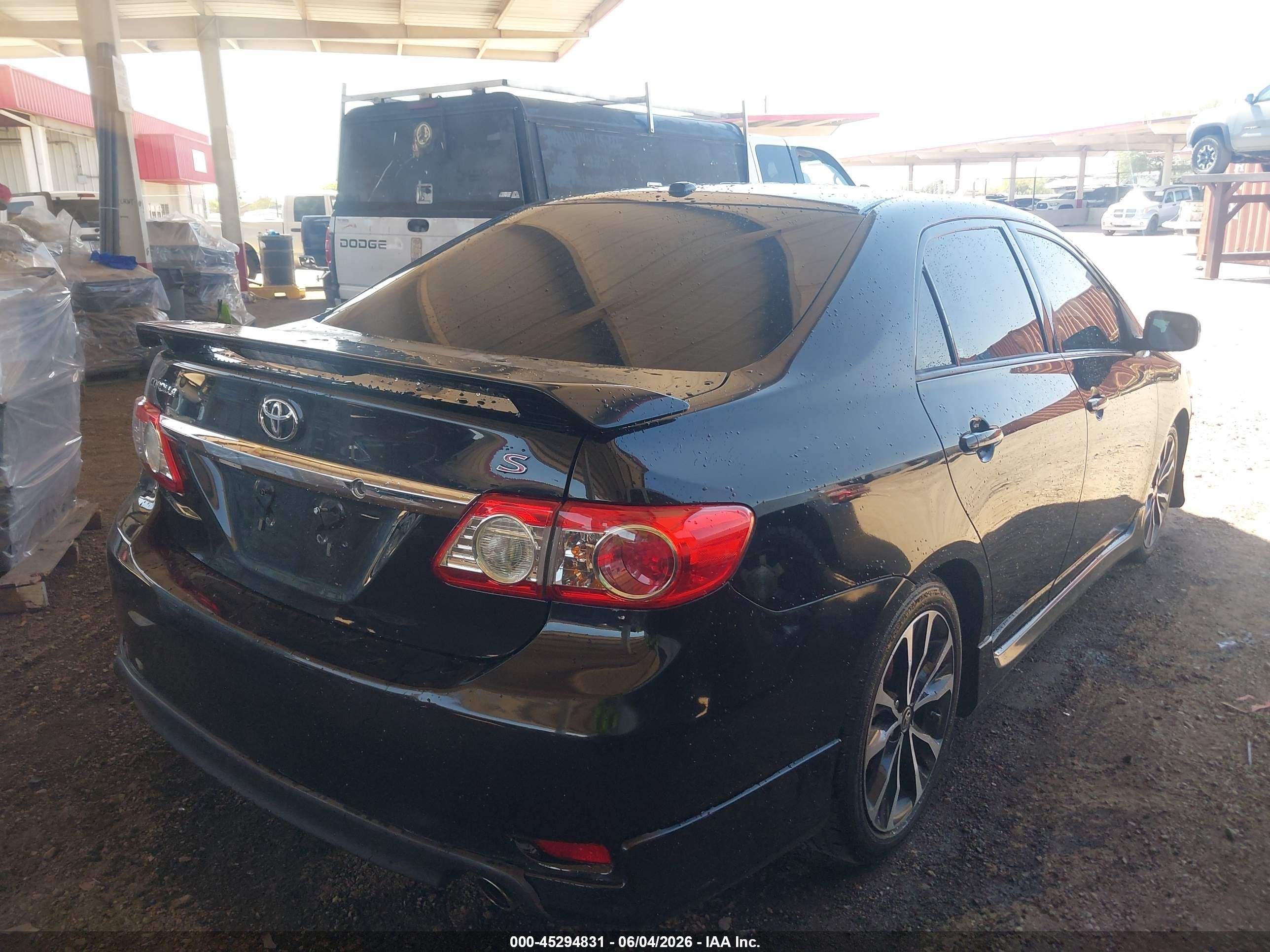 2012 Toyota Corolla S Black vin: 2T1BU4EE0CC885996