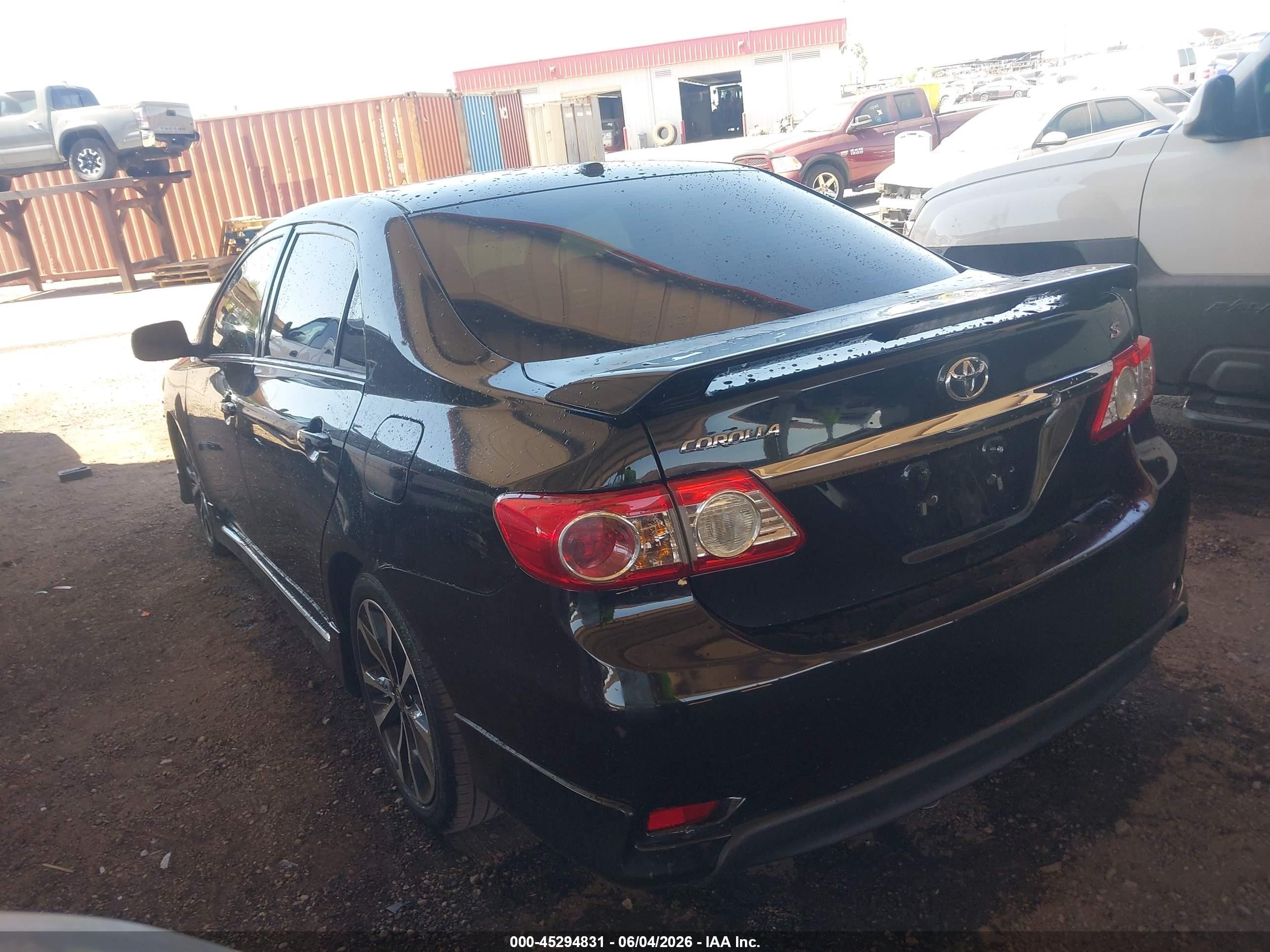 2012 Toyota Corolla S Black vin: 2T1BU4EE0CC885996