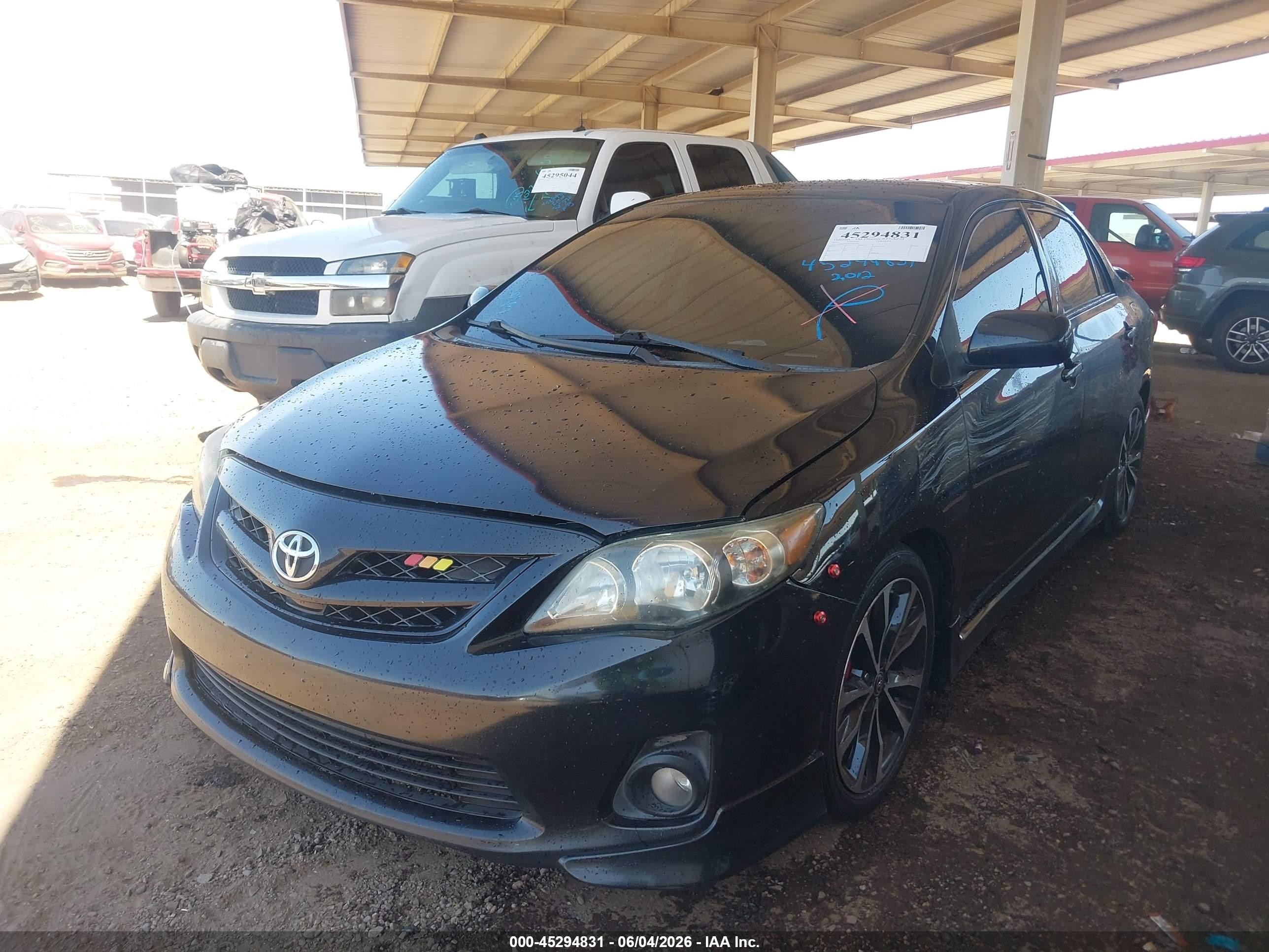 2012 Toyota Corolla S Black vin: 2T1BU4EE0CC885996
