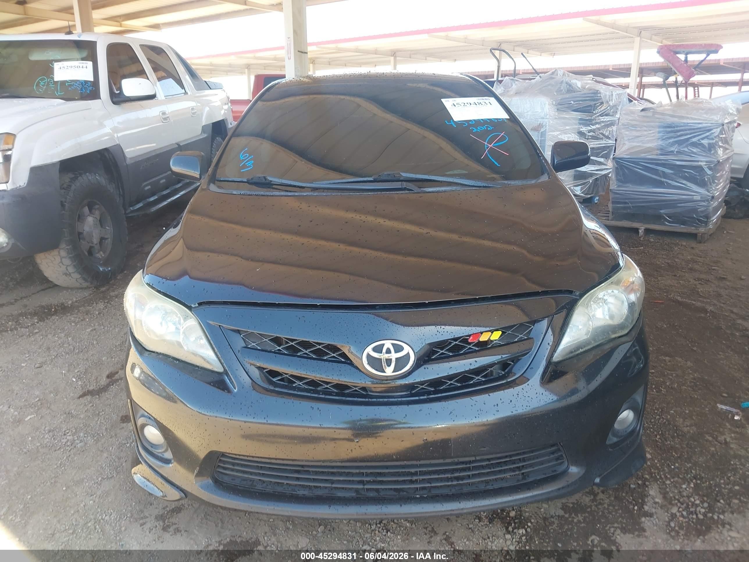 2012 Toyota Corolla S Black vin: 2T1BU4EE0CC885996