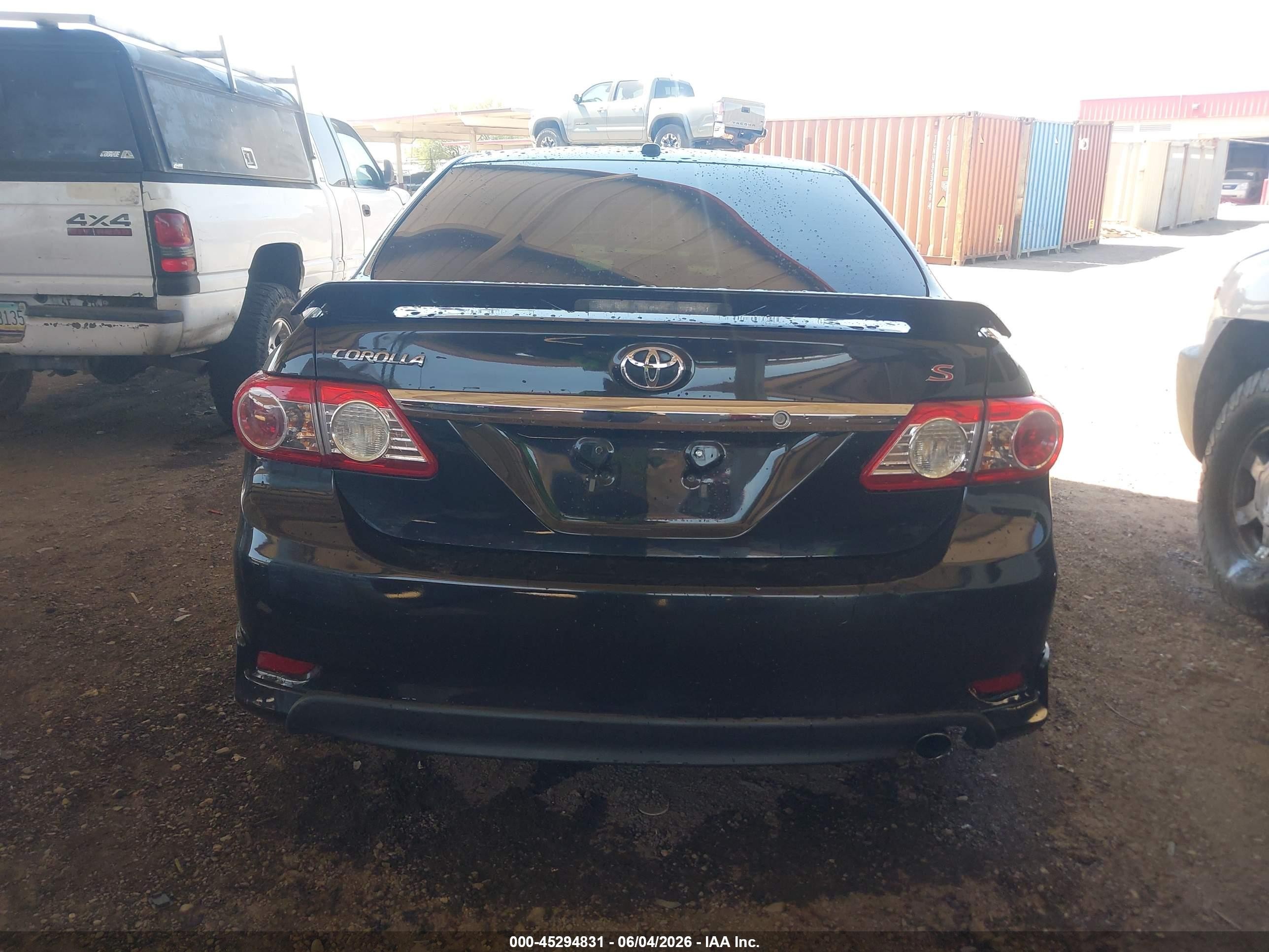 2012 Toyota Corolla S Black vin: 2T1BU4EE0CC885996