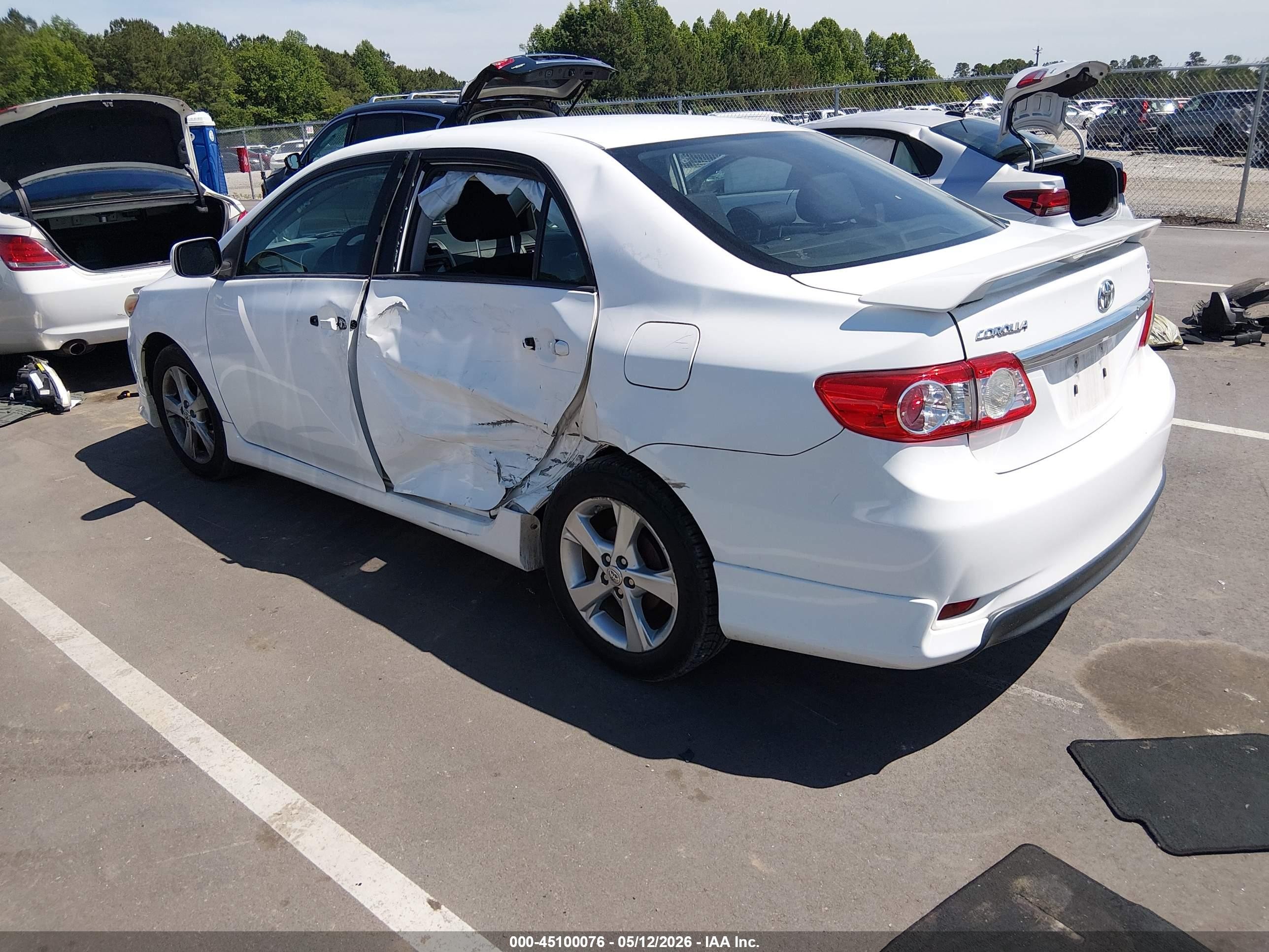 2012 Toyota Corolla S White vin: 2T1BU4EE0CC900545