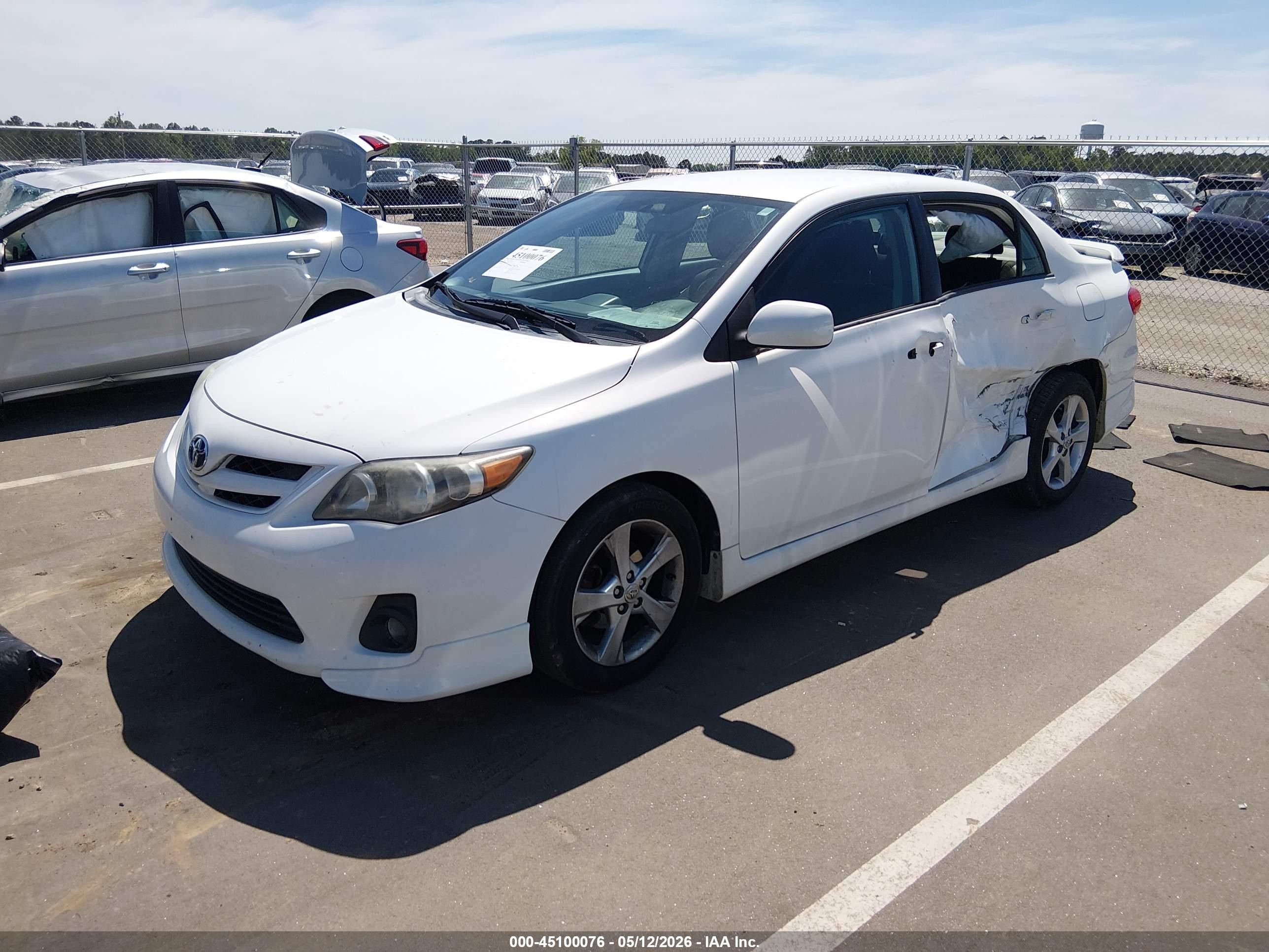 2012 Toyota Corolla S White vin: 2T1BU4EE0CC900545
