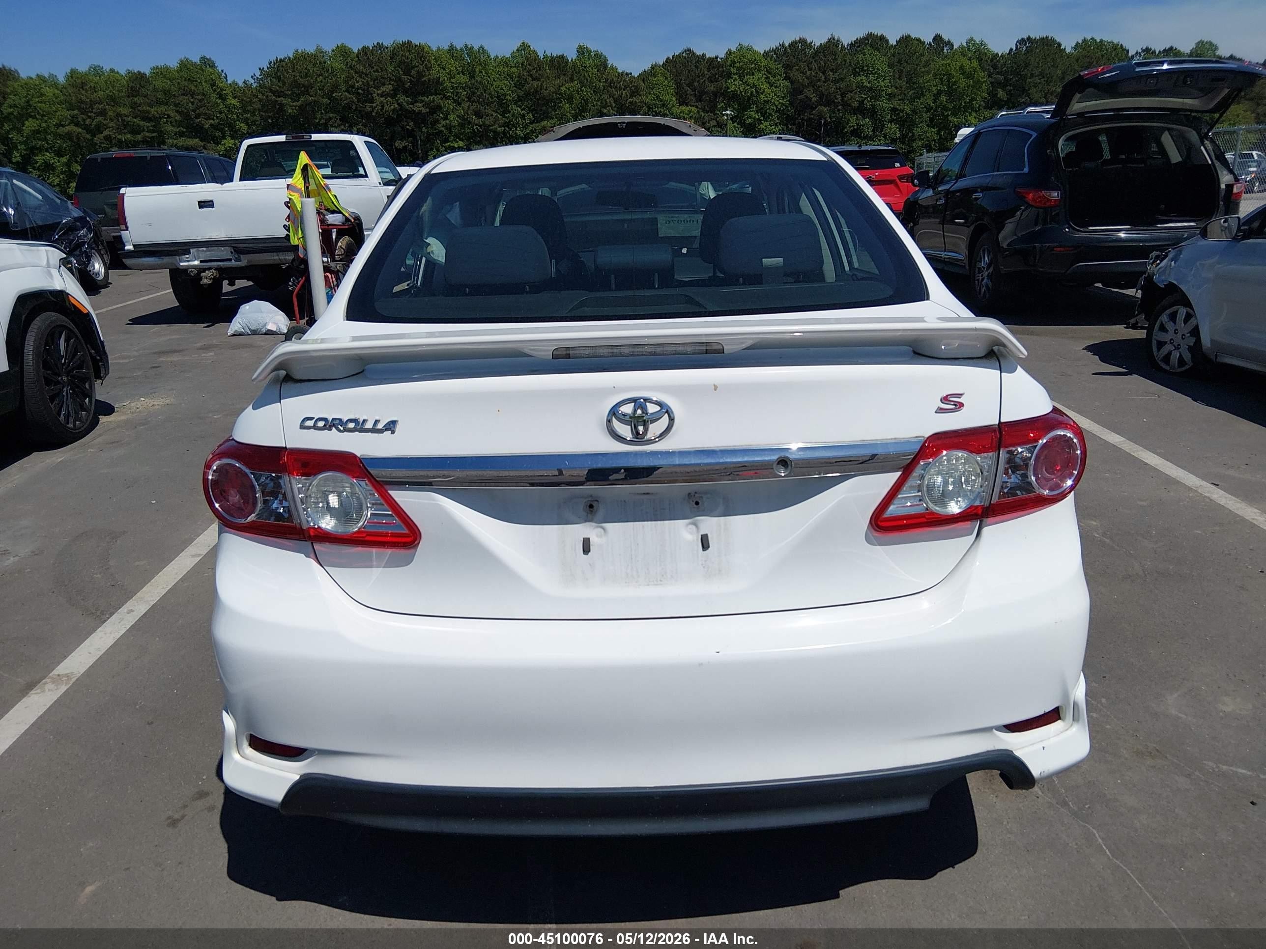 2012 Toyota Corolla S White vin: 2T1BU4EE0CC900545
