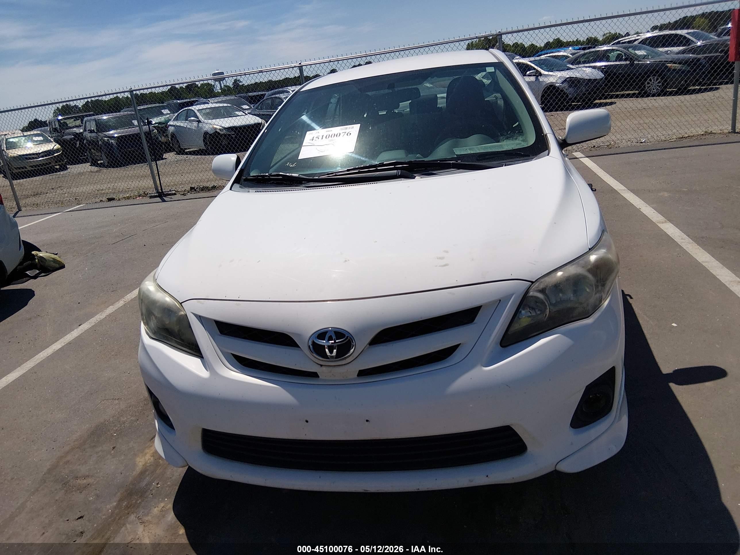 2012 Toyota Corolla S White vin: 2T1BU4EE0CC900545