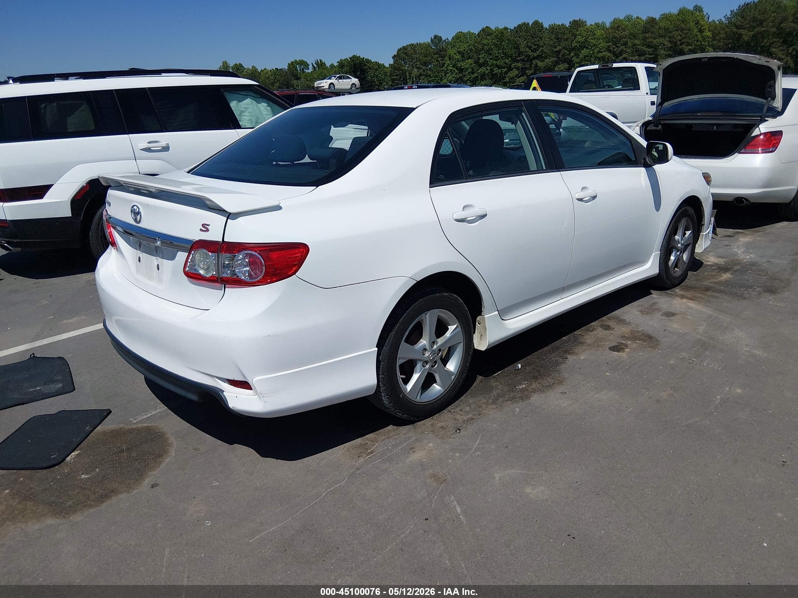 2012 Toyota Corolla S White vin: 2T1BU4EE0CC900545